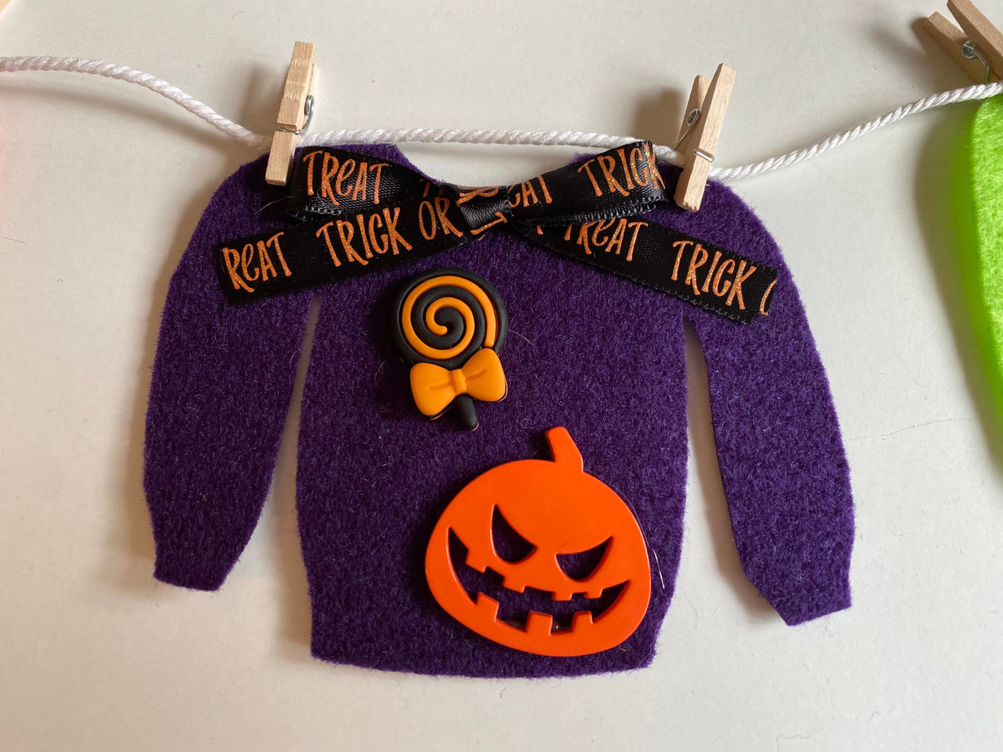 Halloween Ugly Sweater Miniature Felt Clothesline Banner Garland Bunting Wall Hanging Decoration for October