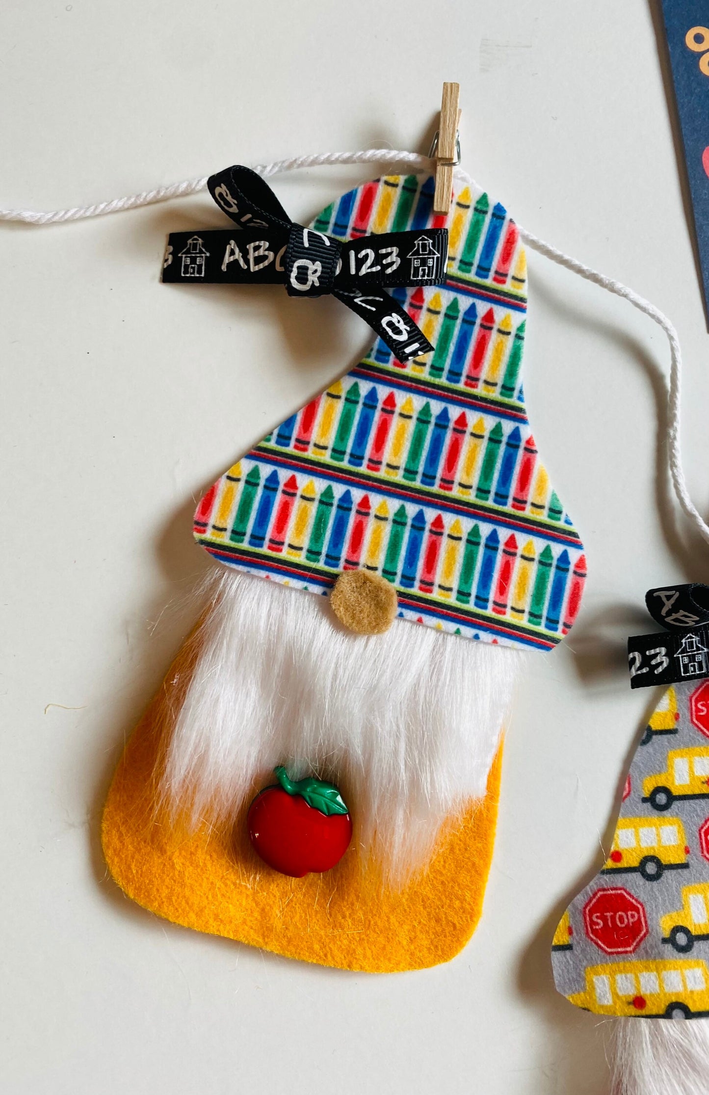 Back to School Gnomes with Beards Banner Teacher Garland Classroom Bunting Education Wall Hanging Decoration for September