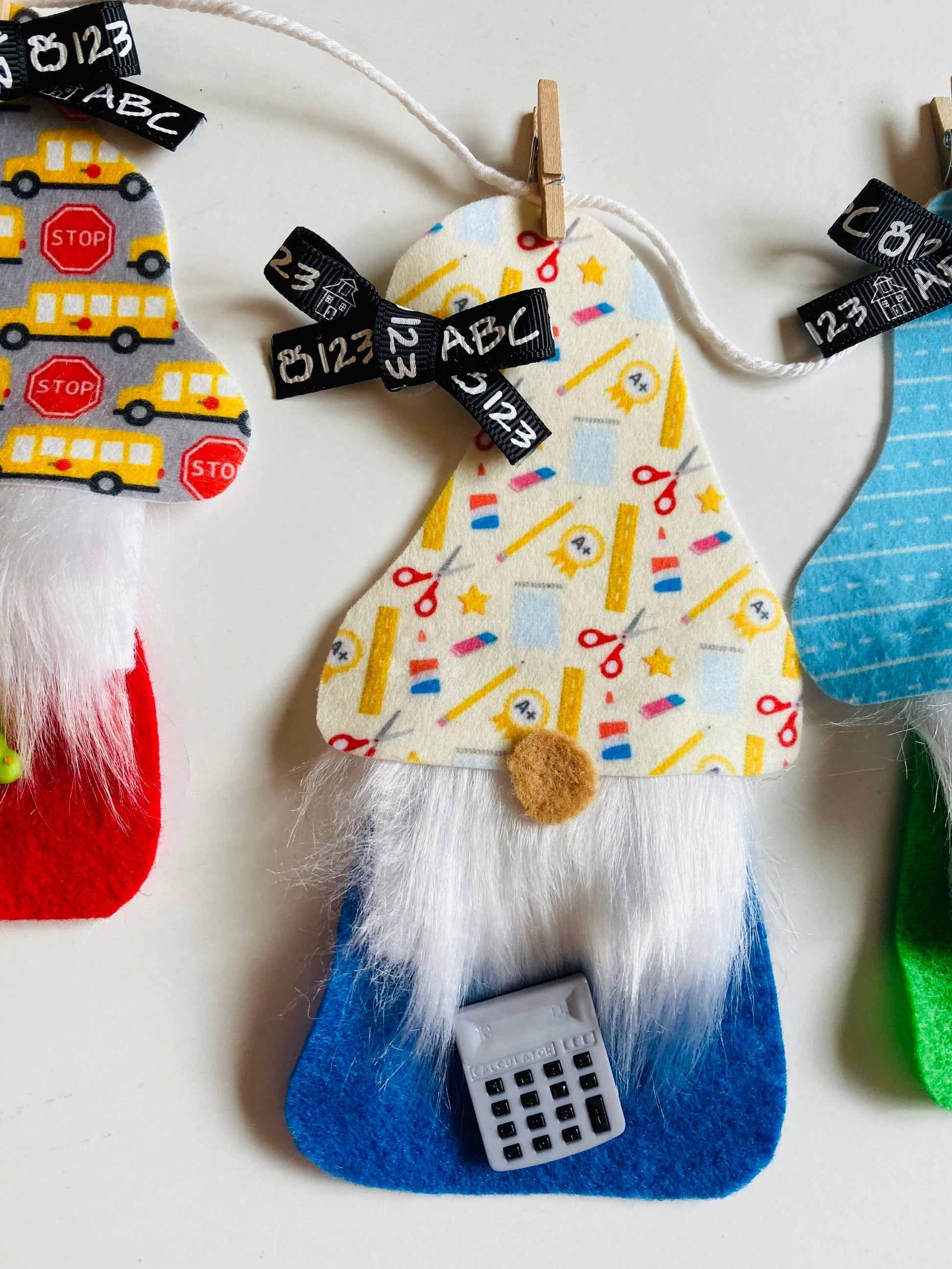 Back to School Gnomes with Beards Banner Teacher Garland Classroom Bunting Education Wall Hanging Decoration for September