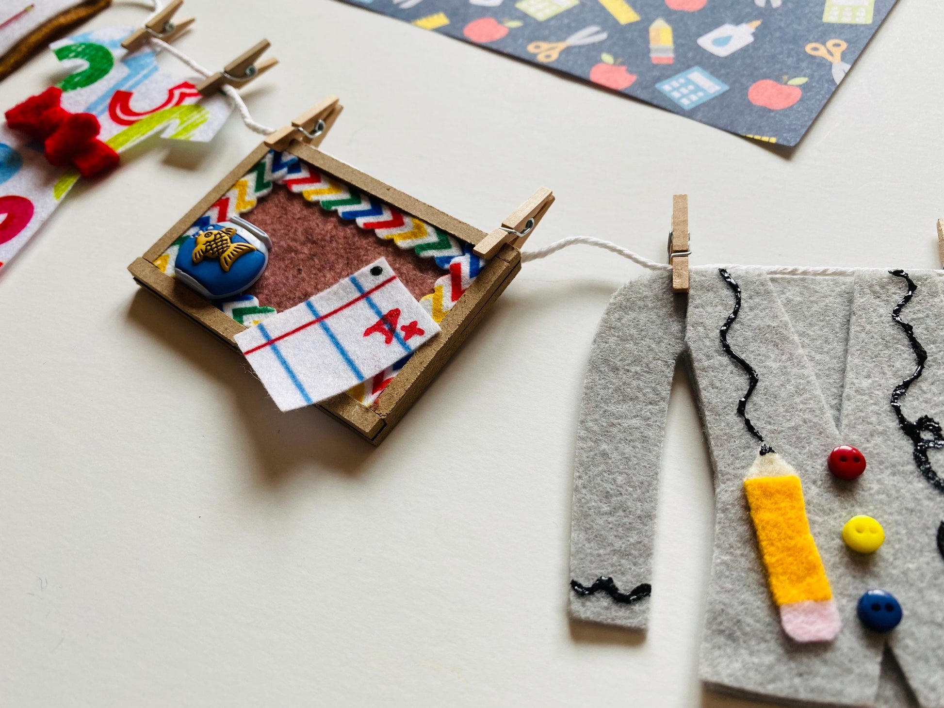 School Teacher Outfit Clothesline Banner Garland Educator Bunting Back to School Wall Hanging September Decoration for Gift or Classroom