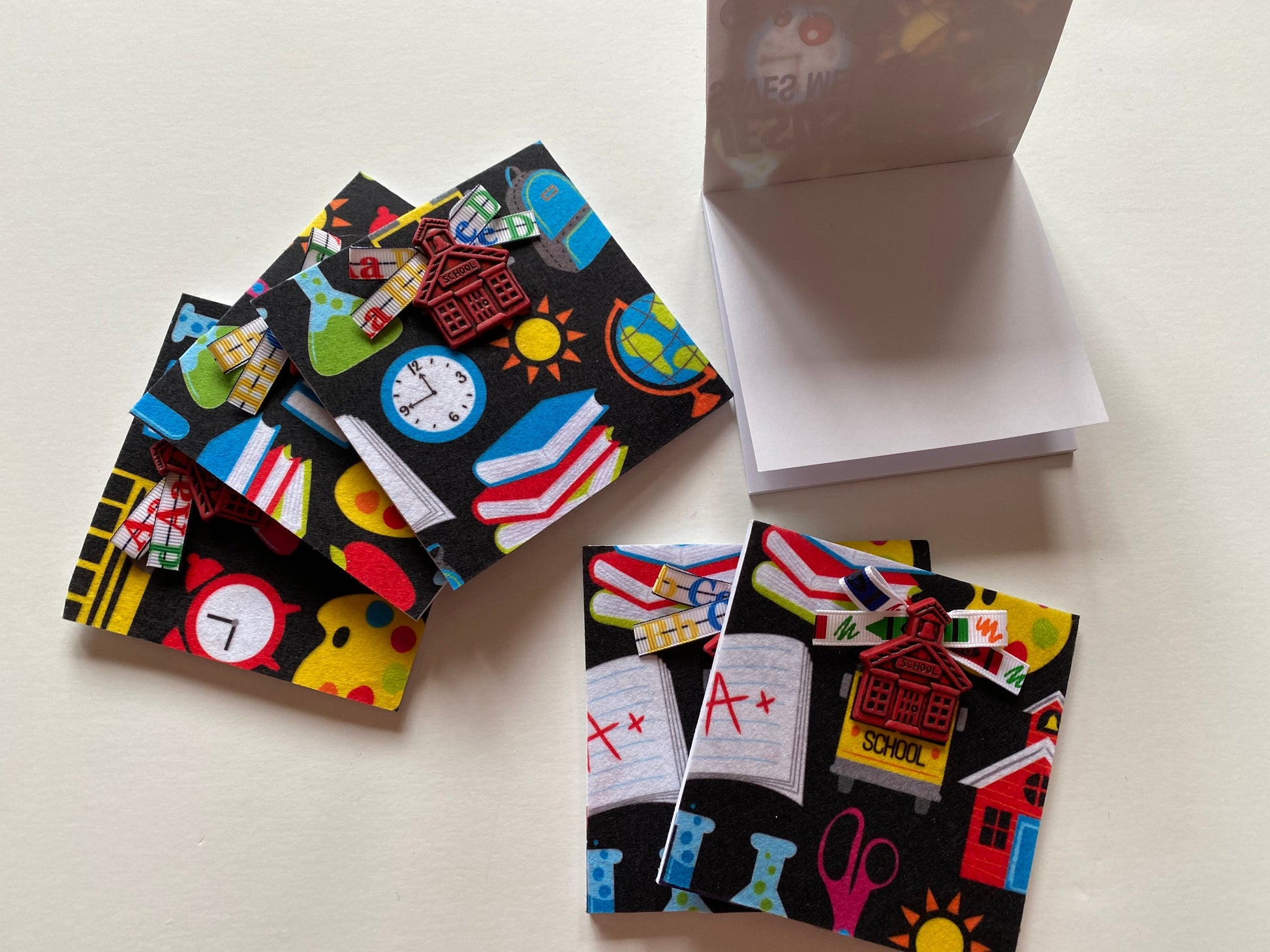 School Themed Notepad, Single Blank Book for Teacher Gift, First Day of School Gift, Student Gift Set of 24