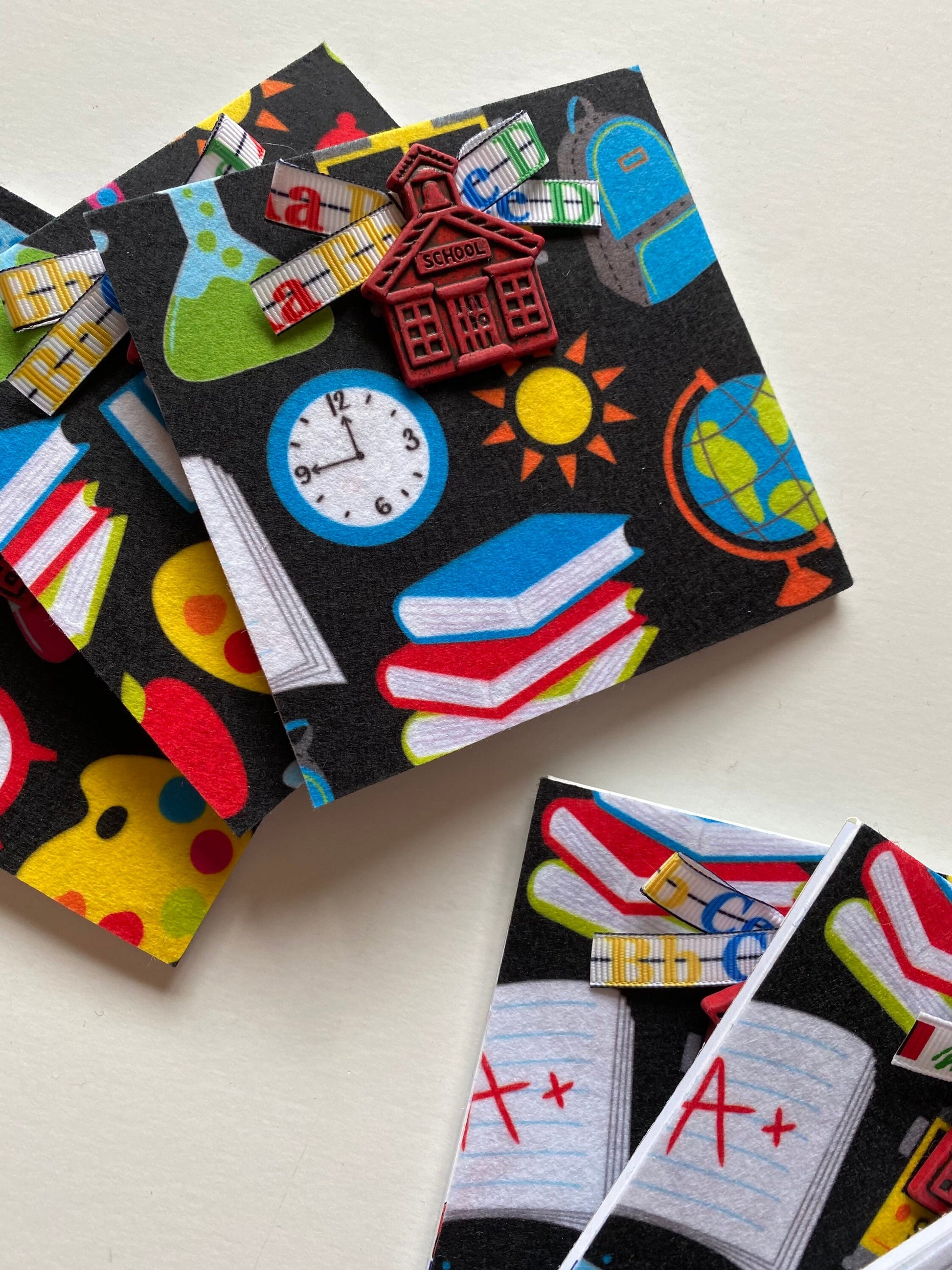 School Themed Notepad, Single Blank Book for Teacher Gift, First Day of School Gift, Student Gift Set of 24