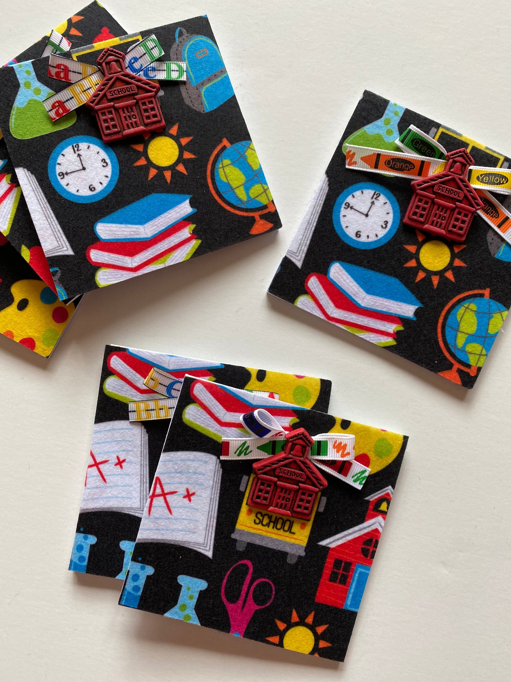 School Themed Notepad, Single Blank Book for Teacher Gift, First Day of School Gift, Student Gift Set of 24