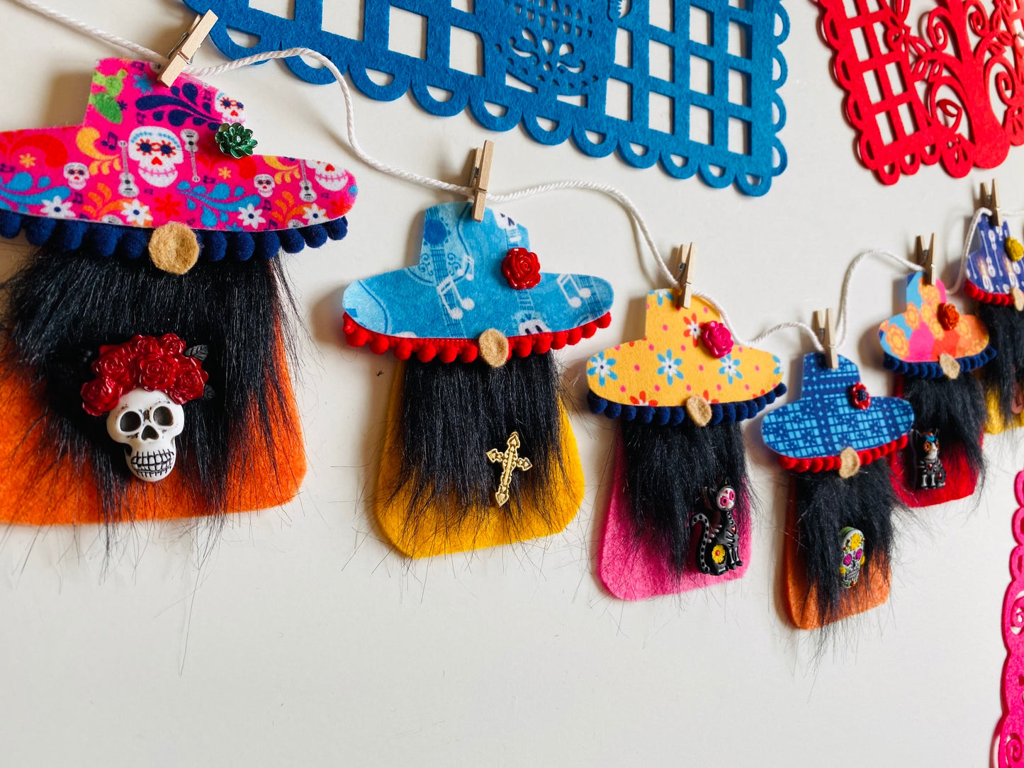 Day of the Dead Gnomes Banner Dia de los Muertos Garland bunting wall hanging decoration