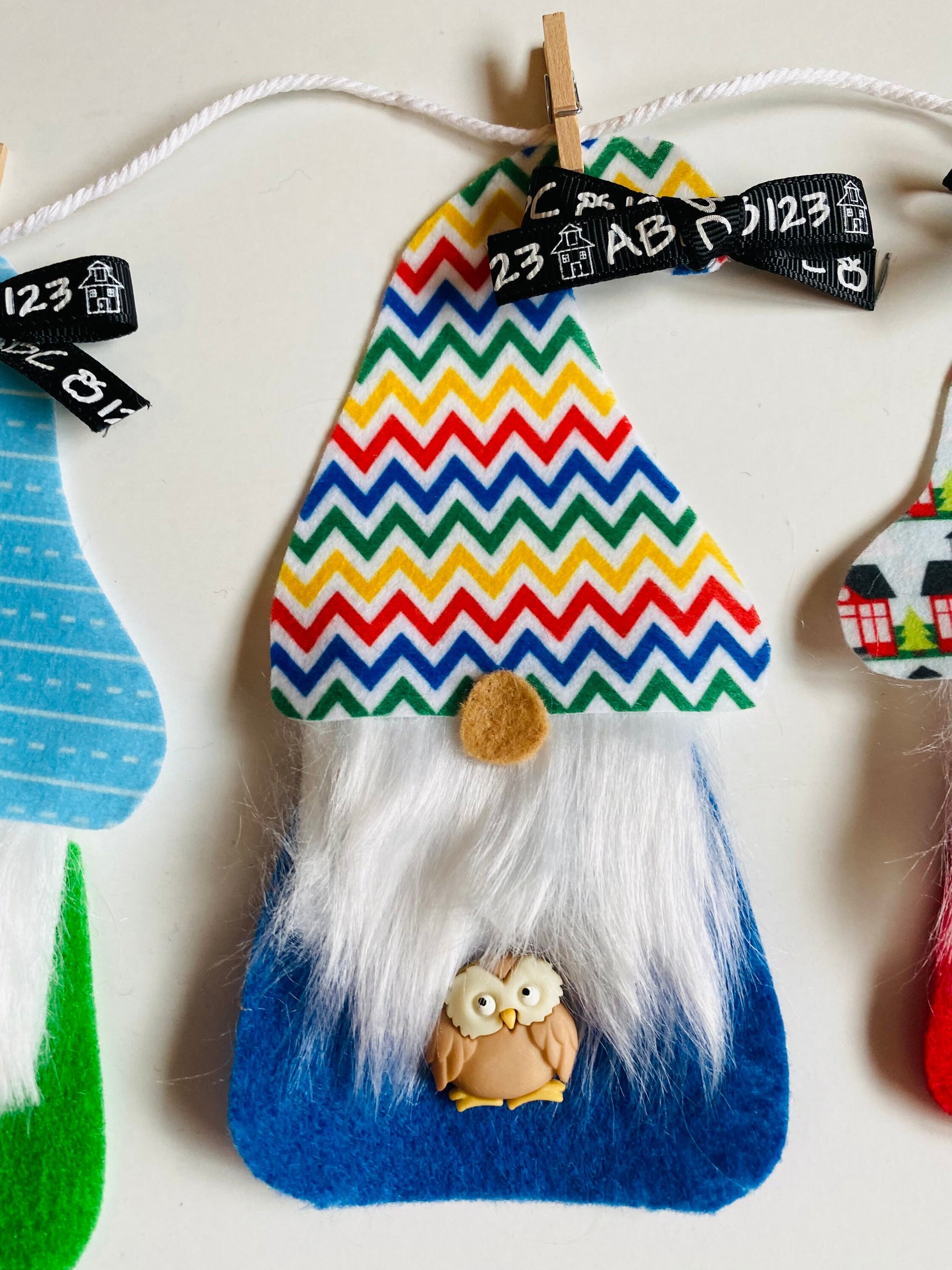 Back to School Gnomes with Beards Banner Teacher Garland Classroom Bunting Education Wall Hanging Decoration for September