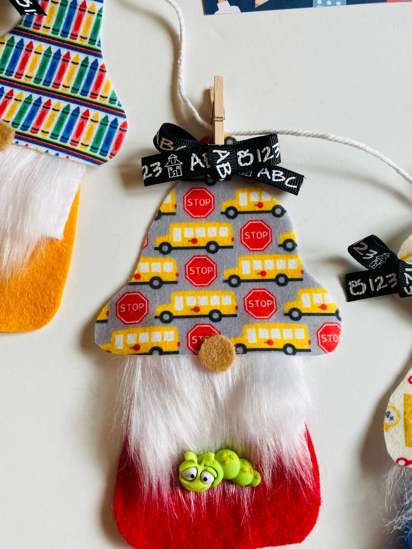 Back to School Gnomes with Beards Banner Teacher Garland Classroom Bunting Education Wall Hanging Decoration for September