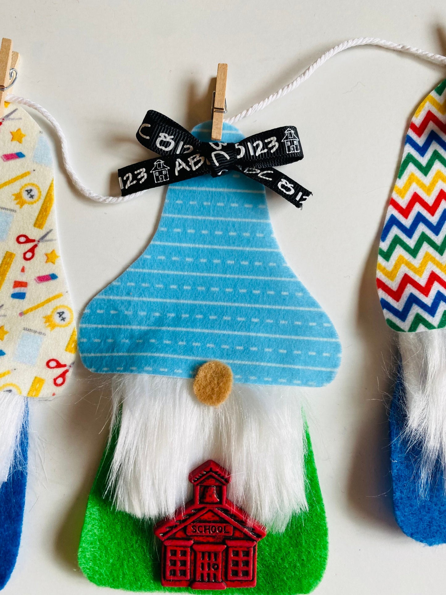 Back to School Gnomes with Beards Banner Teacher Garland Classroom Bunting Education Wall Hanging Decoration for September