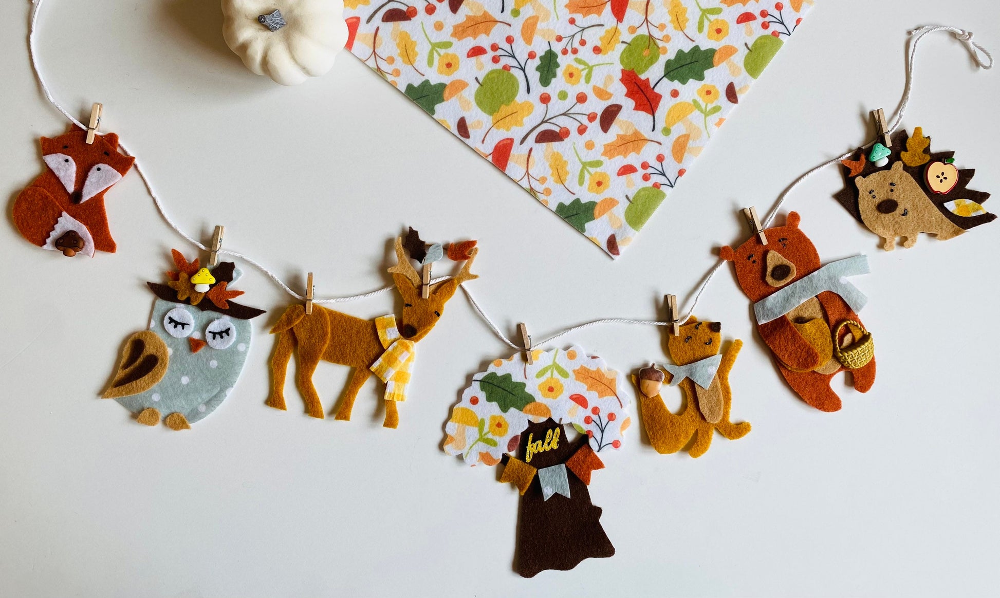 Woodland Animals Banner Autumn Forest Garland Fall Bunting Wall Hanging Decoration