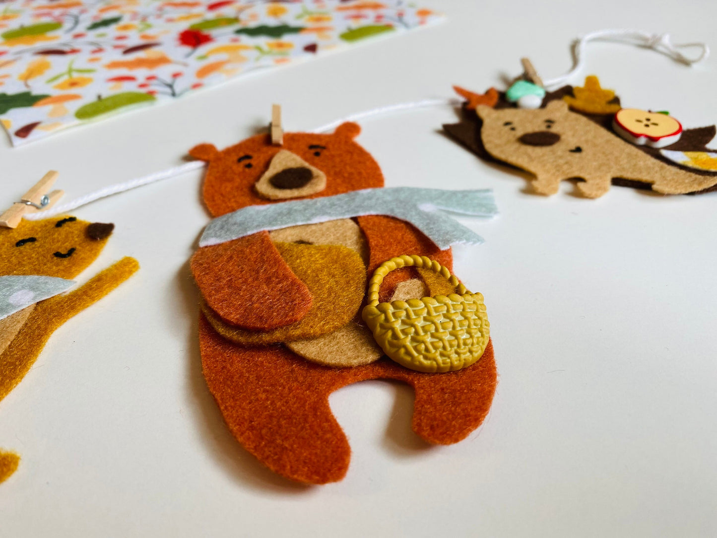 Woodland Animals Banner Autumn Forest Garland Fall Bunting Wall Hanging Decoration