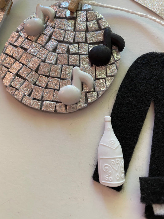 Happy New Year Miniature Felt Clothesline Banner Garland Bunting Wall Hanging Decoration for New Years Eve Party