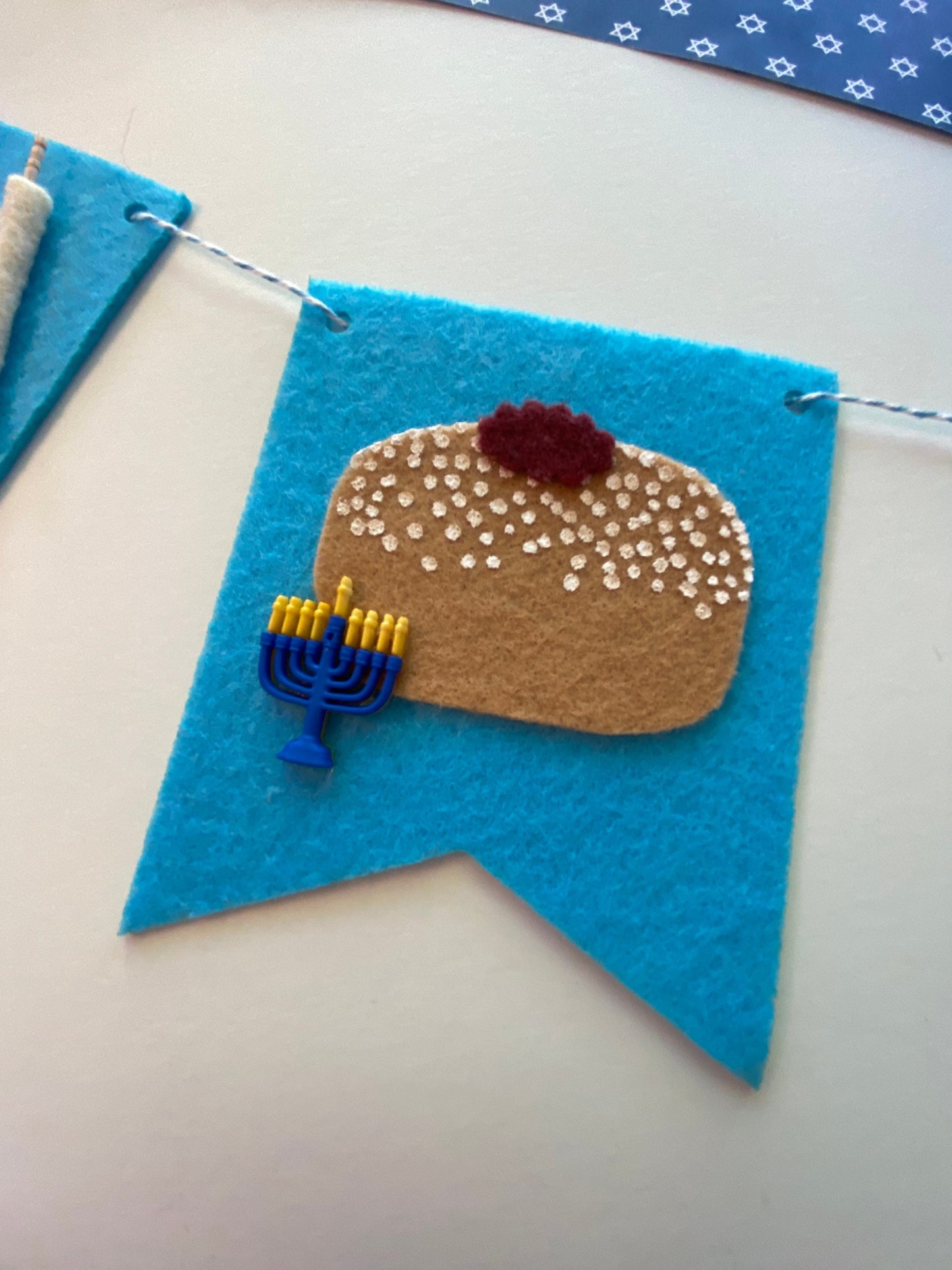 Hanukkah Felt Banner Garland Bunting Wall Hanging Decoration for December Jewish Holiday