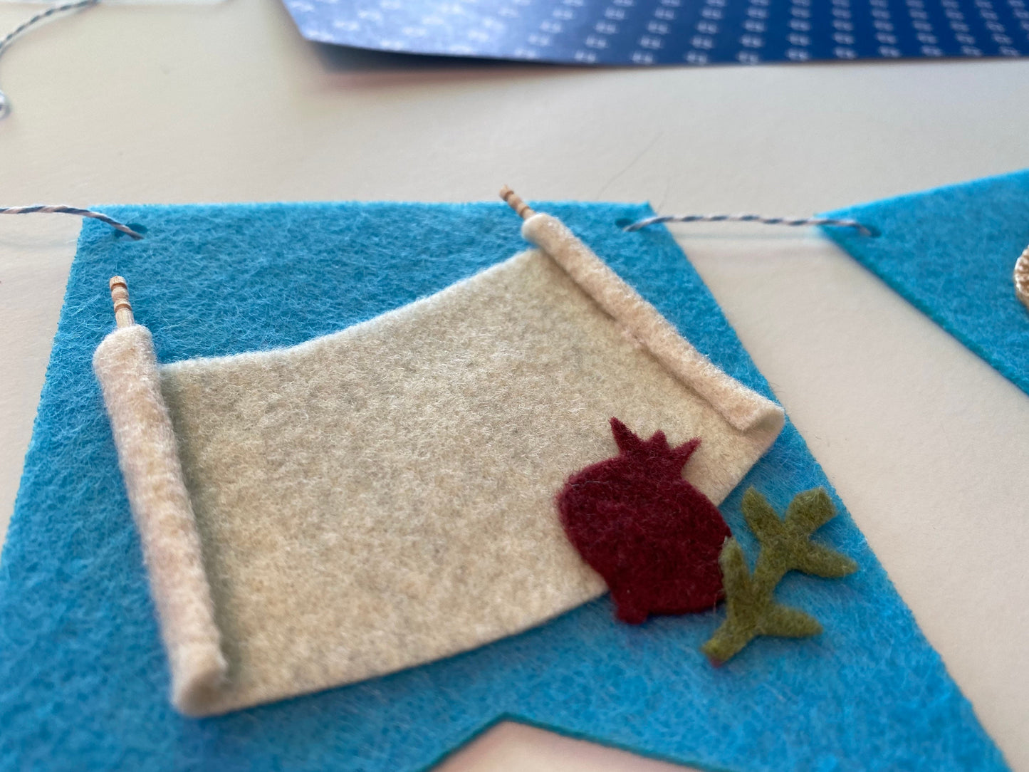 Hanukkah Felt Banner Garland Bunting Wall Hanging Decoration for December Jewish Holiday