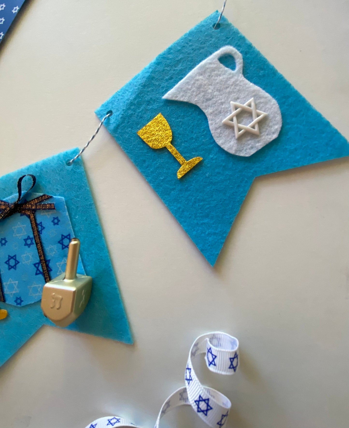 Hanukkah Felt Banner Garland Bunting Wall Hanging Decoration for December Jewish Holiday
