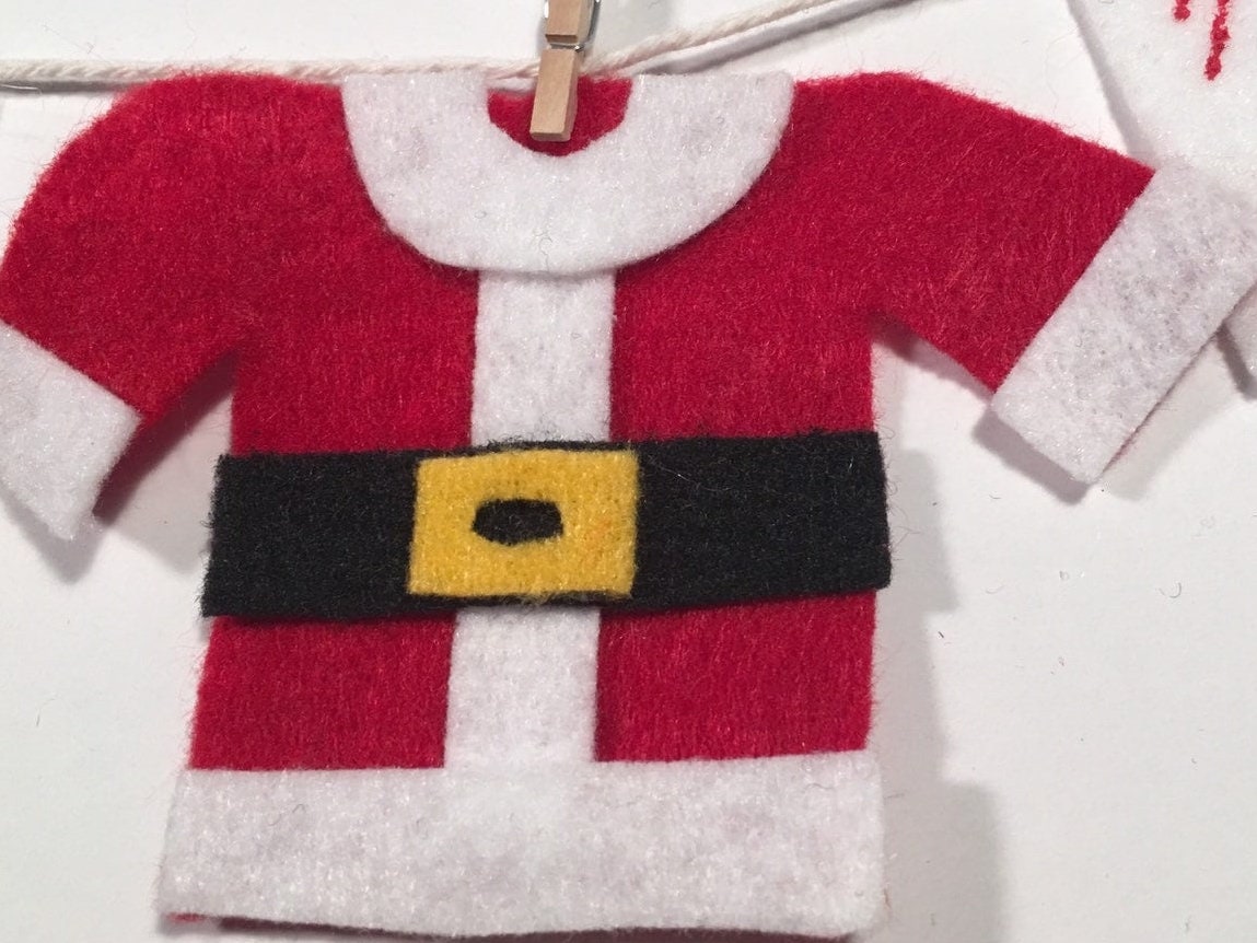 Santa's Laundry Clothesline Christmas decoration featuring Santa's underwear