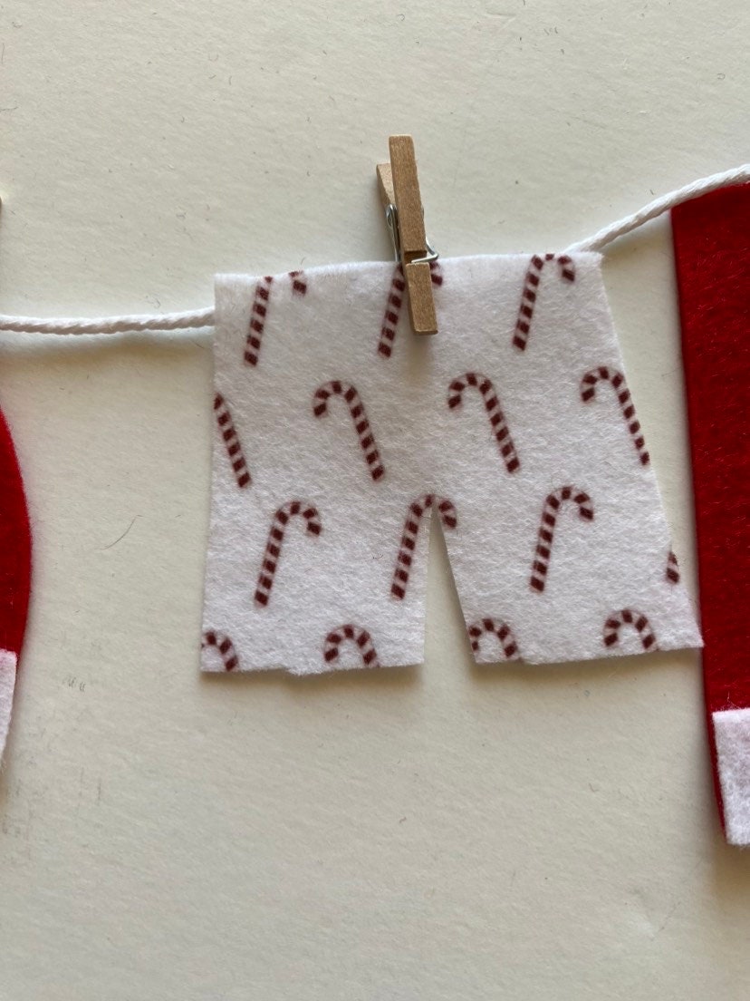 Santa's Laundry Clothesline Christmas decoration featuring Santa's underwear