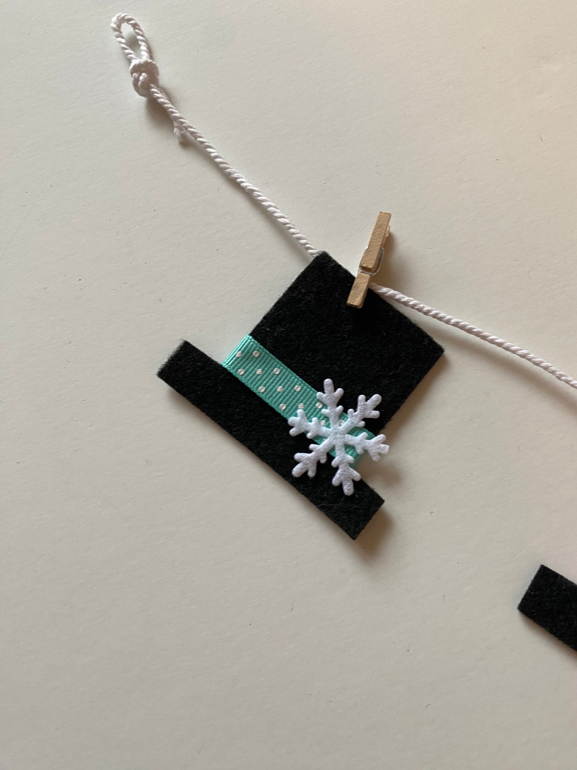 Snowman Hat Miniature Felt Banner Garland Bunting Wall Hanging Winter Decoration for January