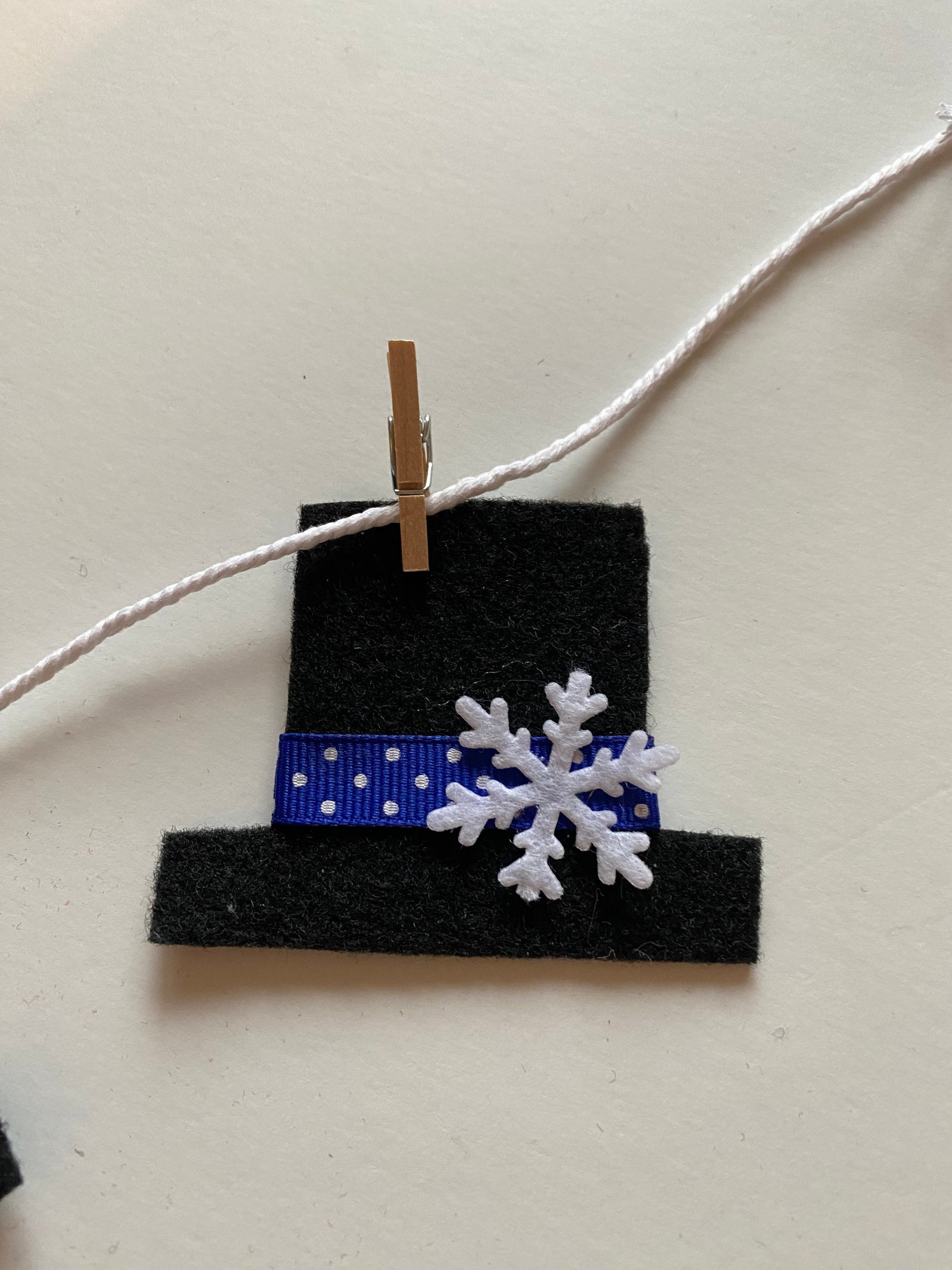 Snowman Hat Miniature Felt Banner Garland Bunting Wall Hanging Winter Decoration for January