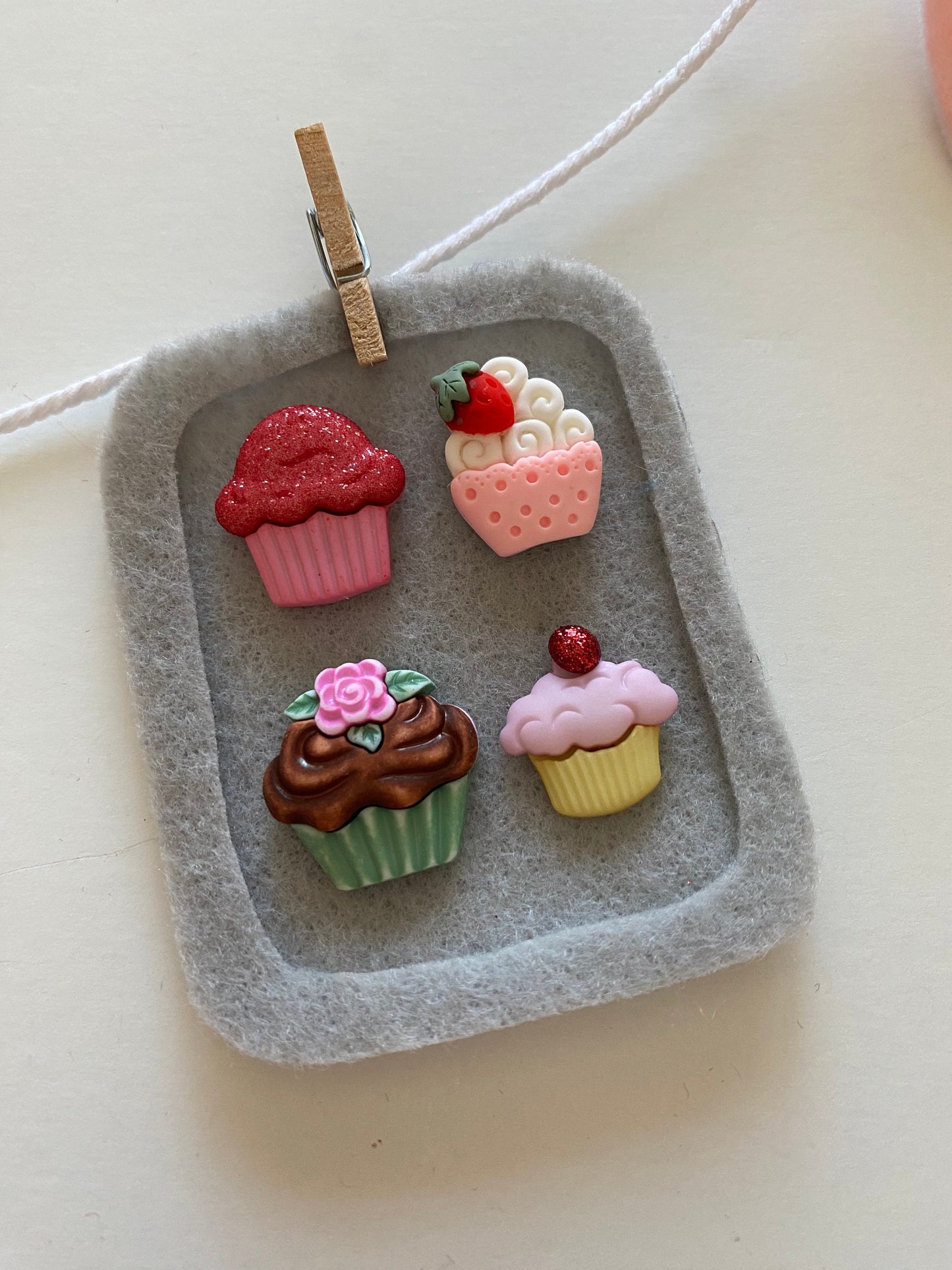 Sweet Treats Baking Miniature Felt Clothesline Banner Garland Bunting Wall Hanging Decoration for Valentine’s Day