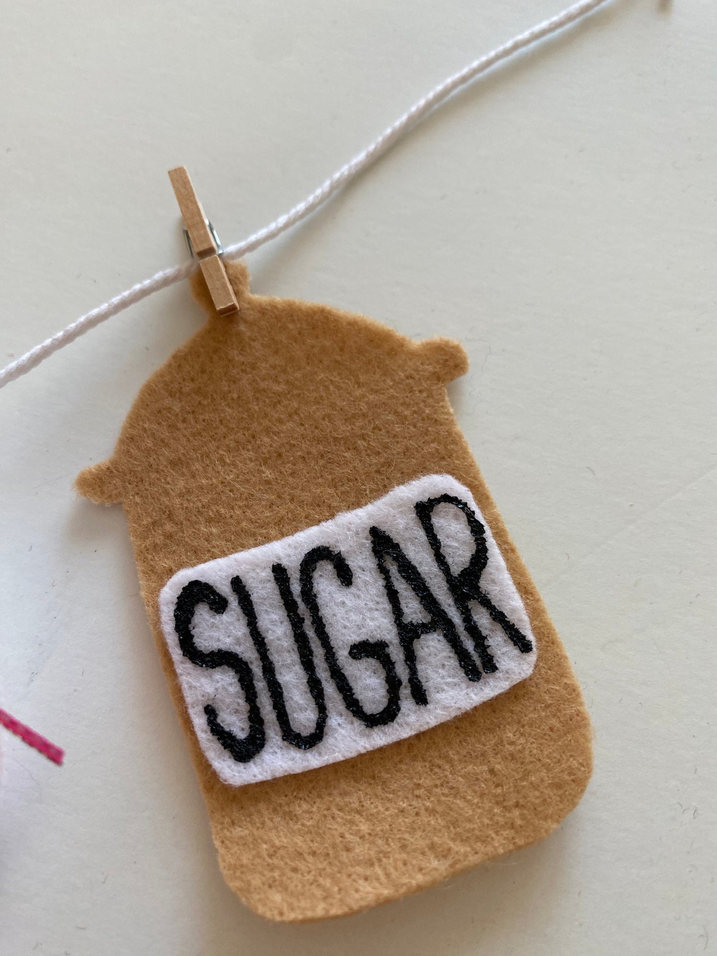 Sweet Treats Baking Miniature Felt Clothesline Banner Garland Bunting Wall Hanging Decoration for Valentine’s Day