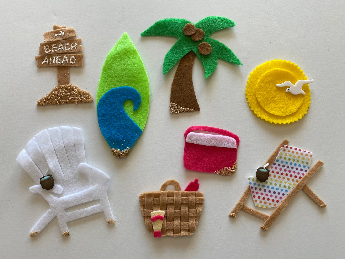 Beach Summer Felt Mini Clothesline Garland Wall Hanging Decoration