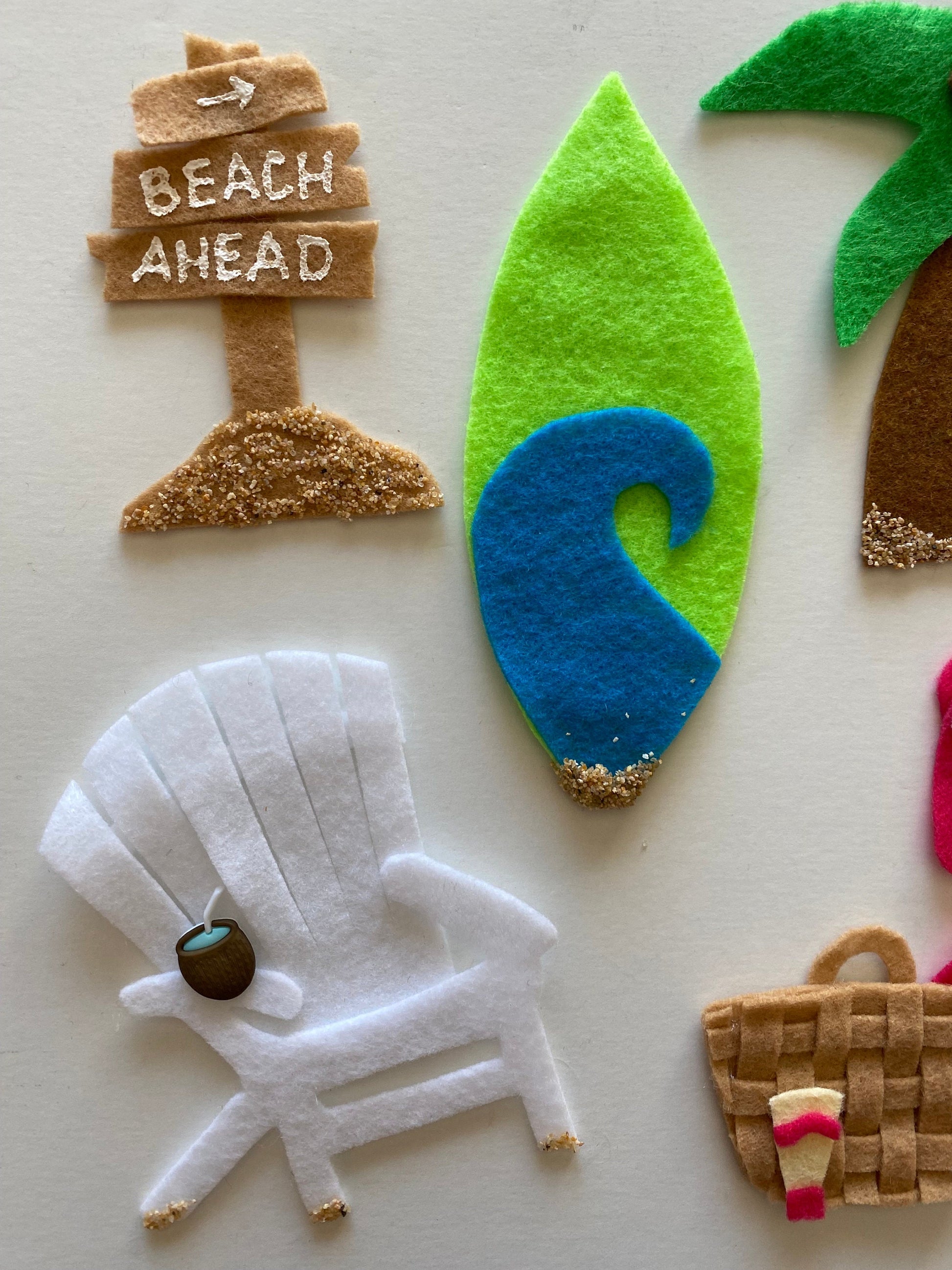 Beach Summer Felt Mini Clothesline Garland Wall Hanging Decoration