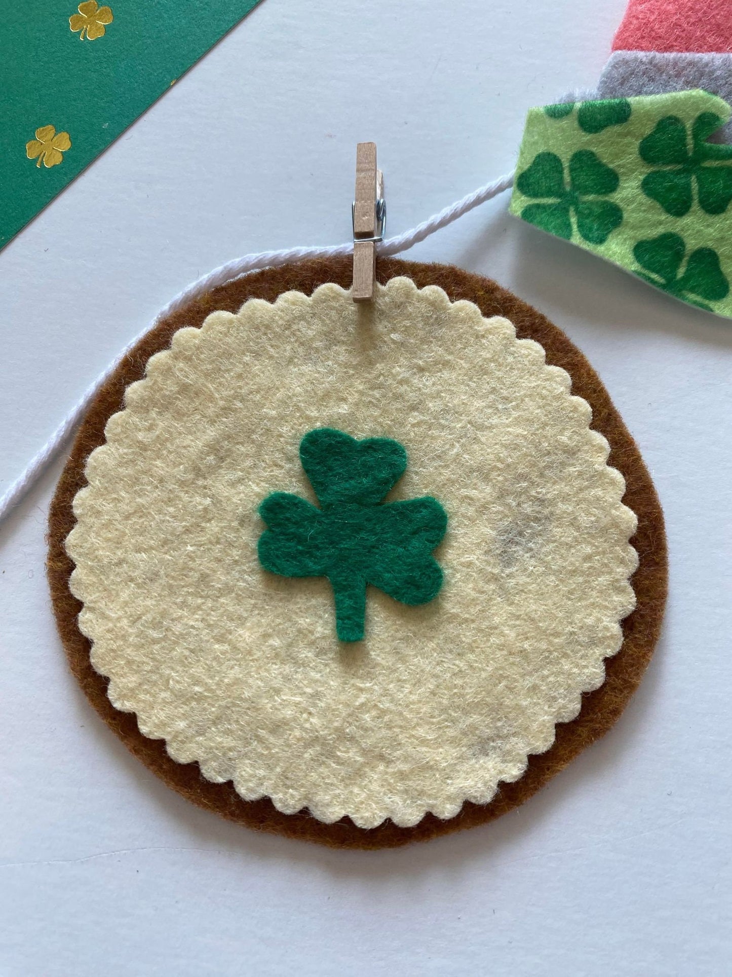 St. Patrick's Day Baking Miniature Felt Clothesline, March Kitchen Banner, Cooking Garland for Decoration