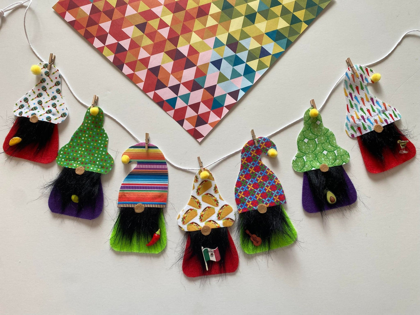 Cinco de Mayo Gnomes Garland Banner Bunting Wall Hanging Decoration for May