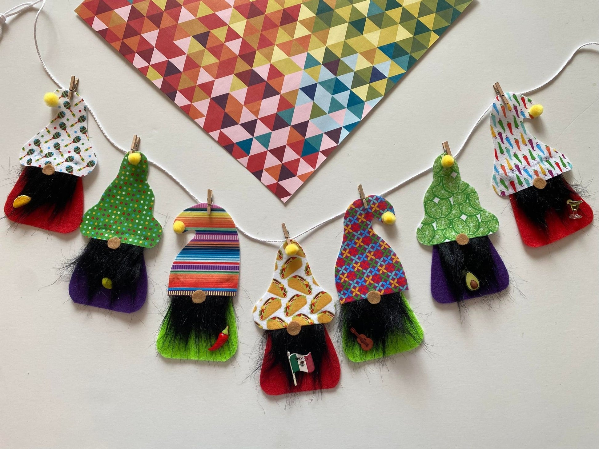 Cinco de Mayo Gnomes Garland Banner Bunting Wall Hanging Decoration for May