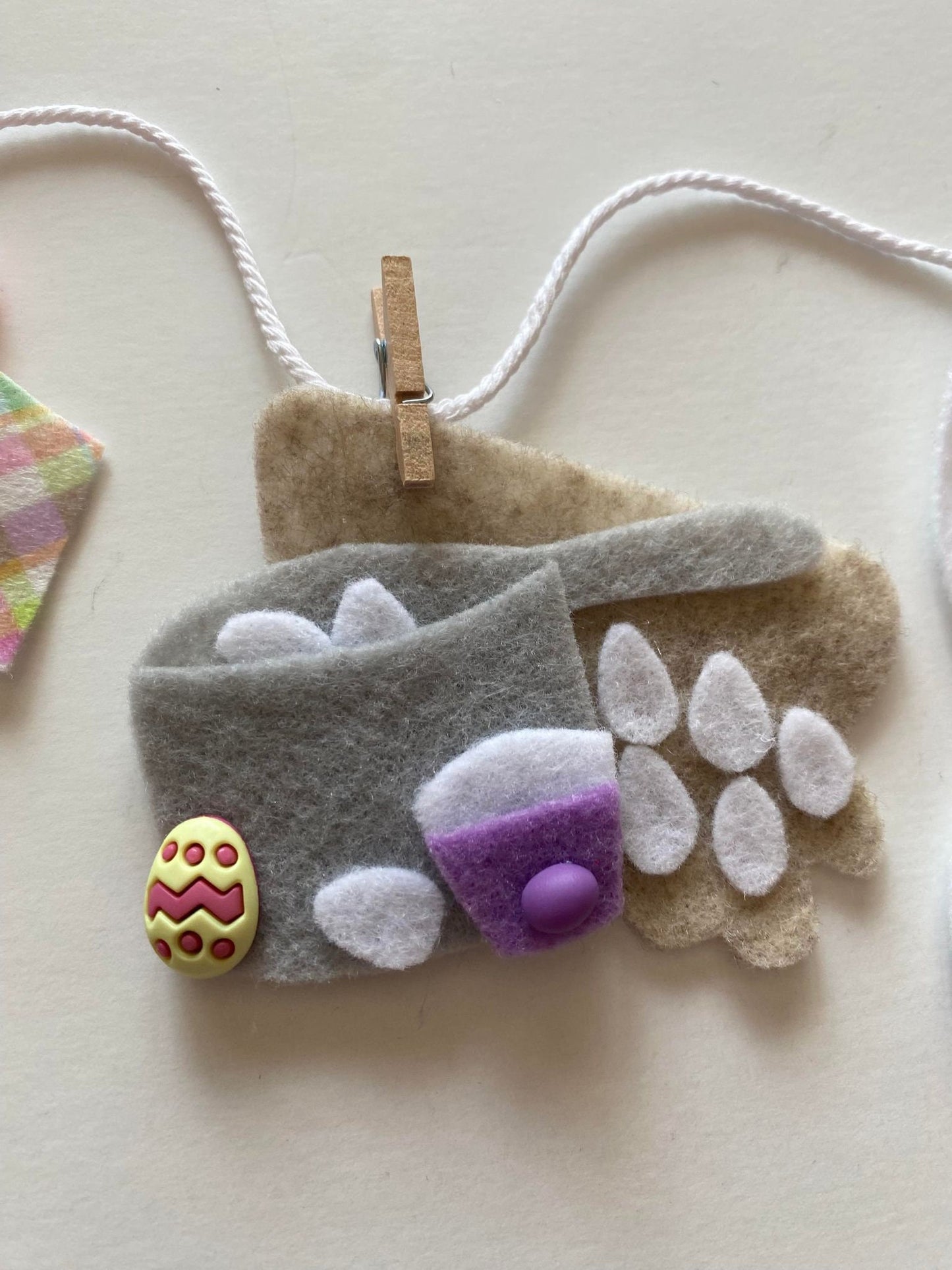 Easter Baking Miniature Clothesline Banner, Easter Dinner Garland Wall Hanging Decoration for April