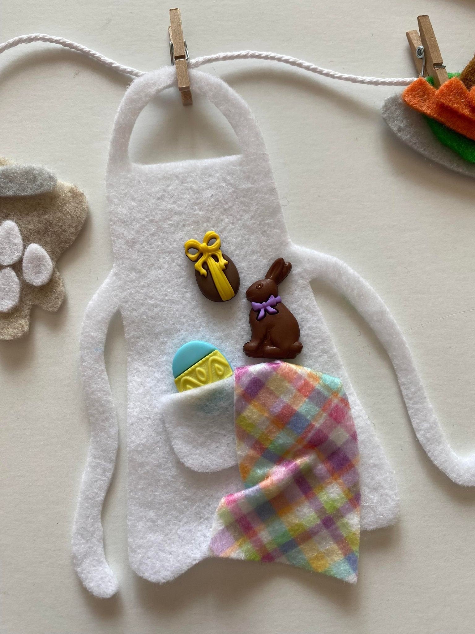 Easter Baking Miniature Clothesline Banner, Easter Dinner Garland Wall Hanging Decoration for April