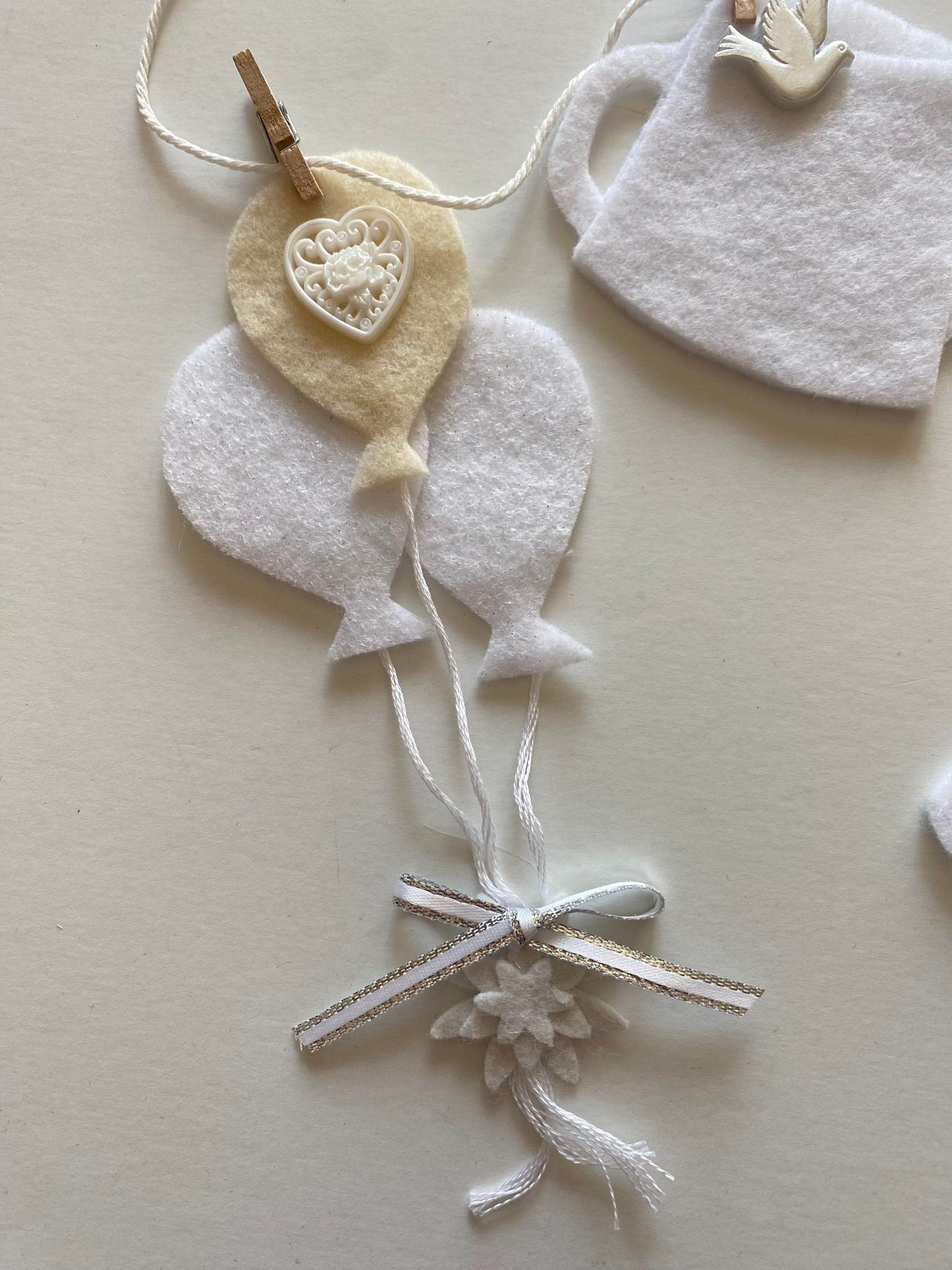 Bridal Shower Miniature Felt Banner, Wedding Garland, Wall Hanging Bunting Decoration for Bride