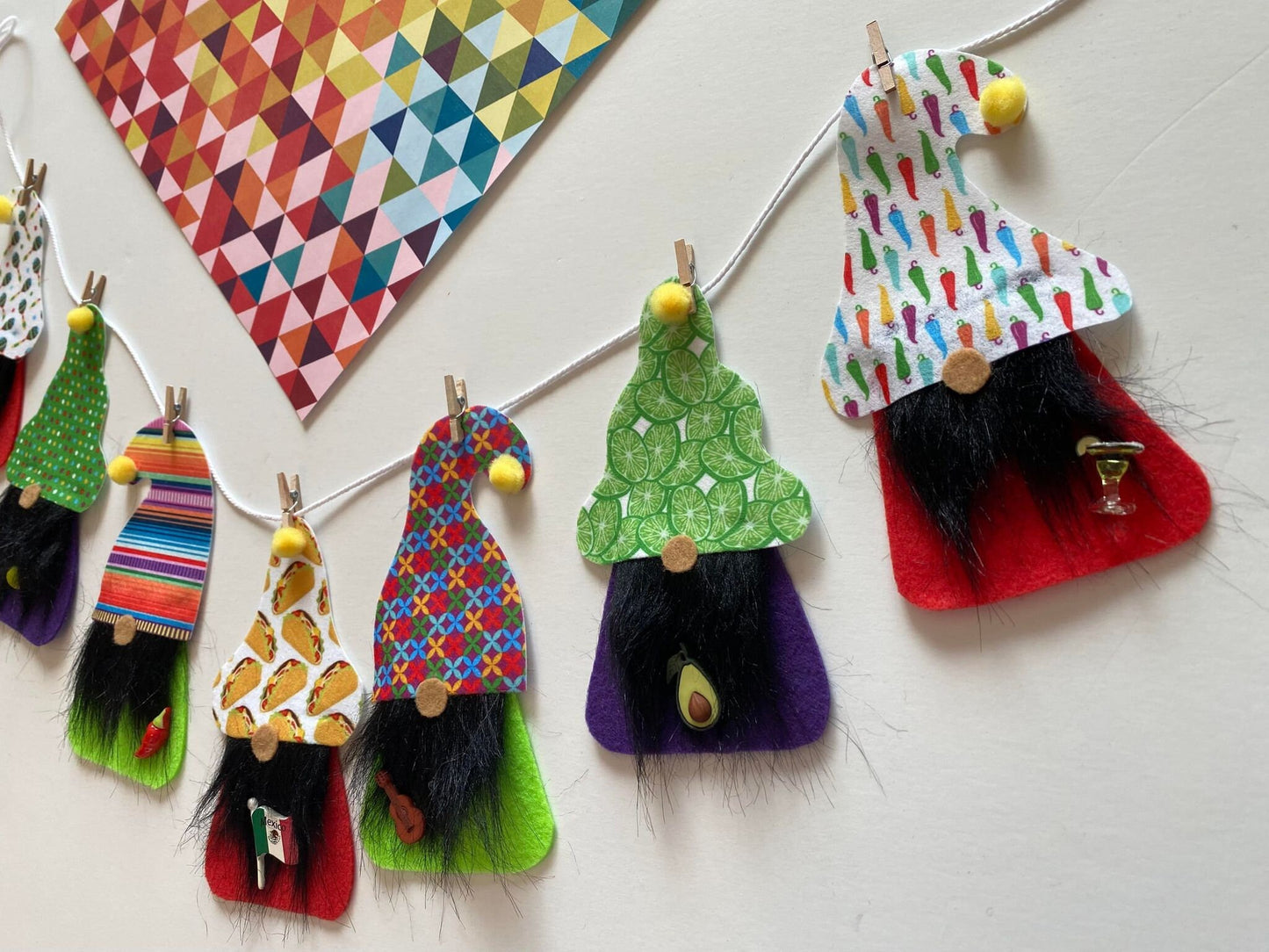 Cinco de Mayo Gnomes Garland Banner Bunting Wall Hanging Decoration for May