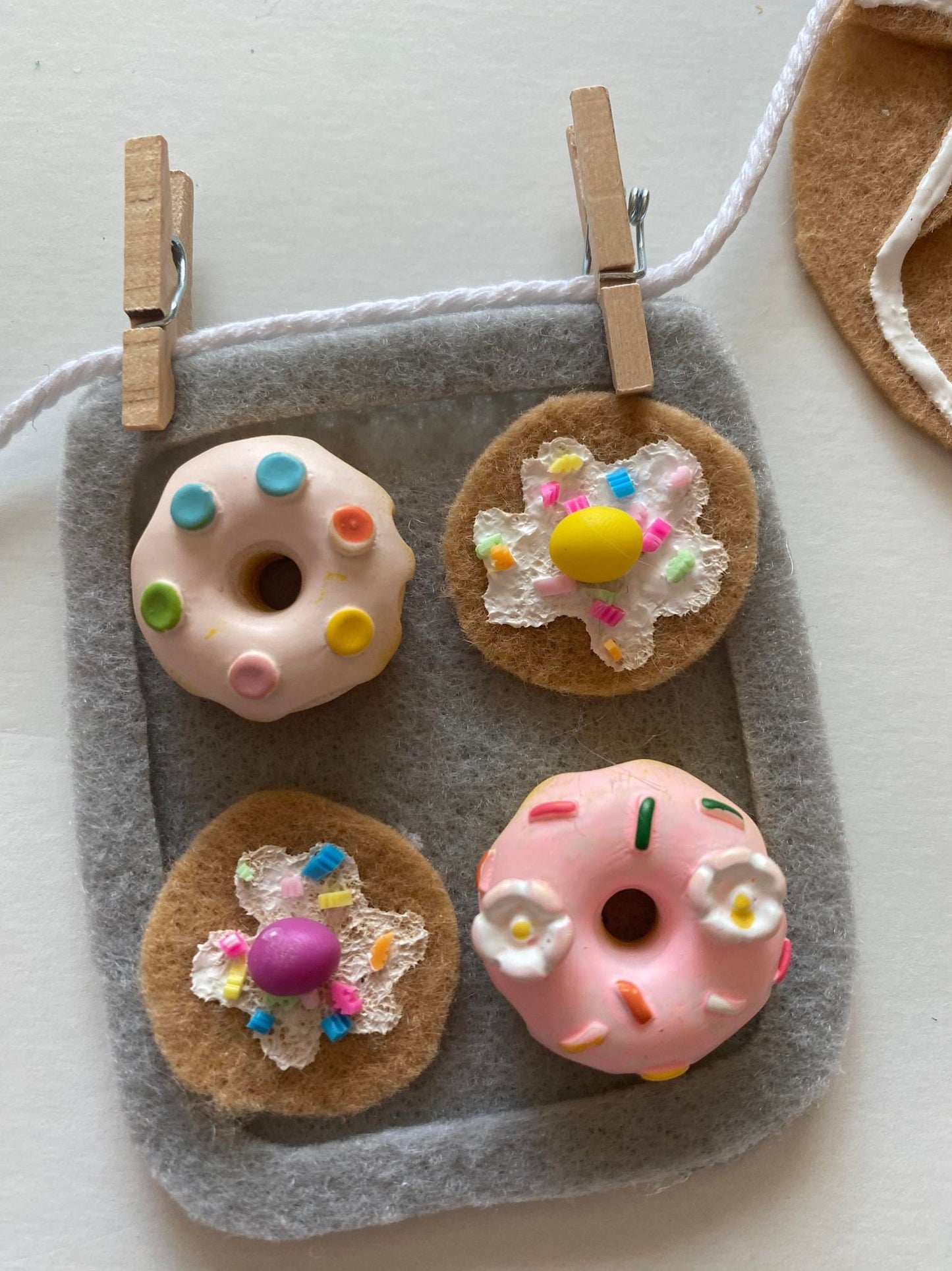 Easter Baking Miniature Clothesline Banner, Easter Dinner Garland Wall Hanging Decoration for April