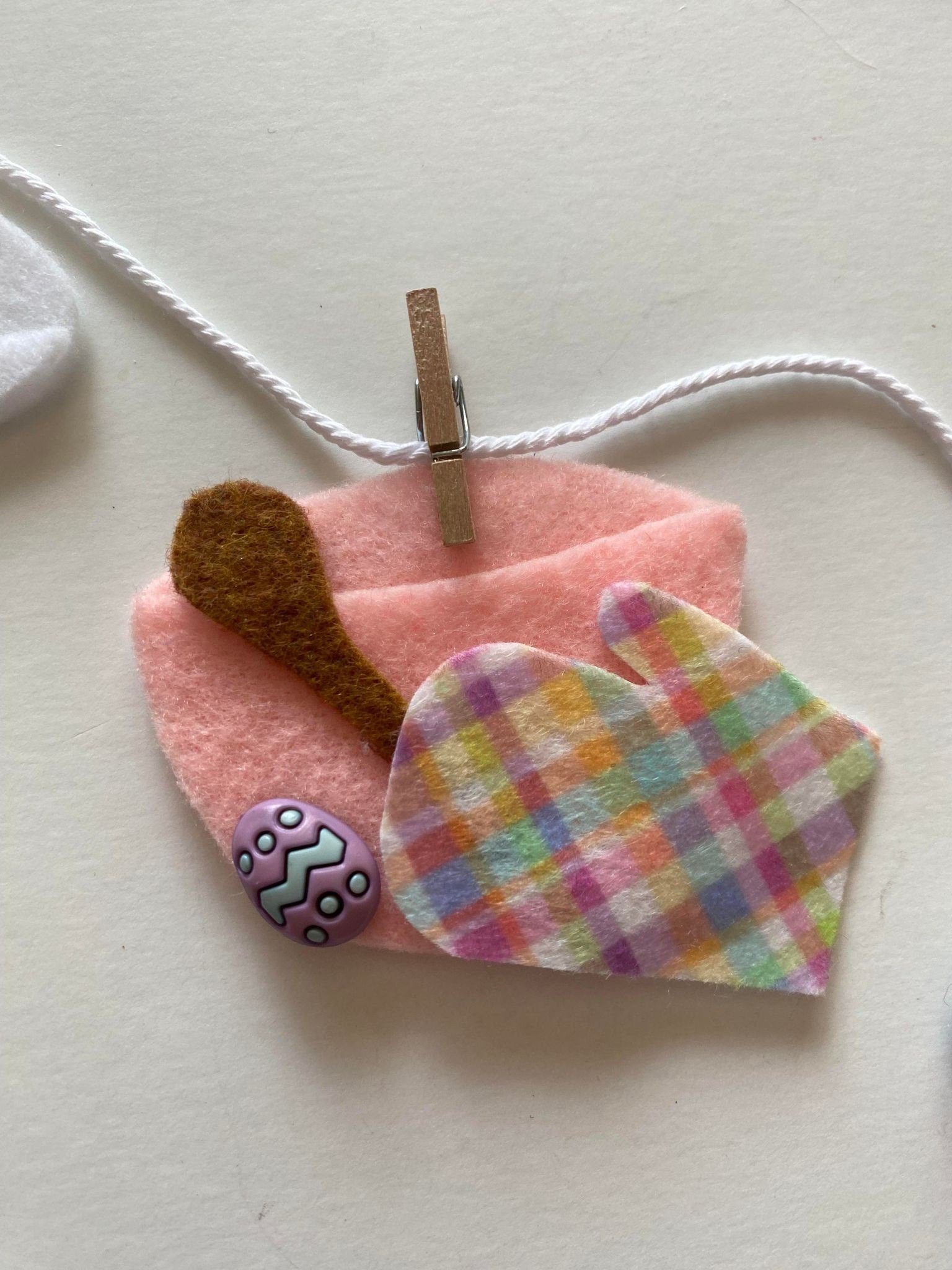 Easter Baking Miniature Clothesline Banner, Easter Dinner Garland Wall Hanging Decoration for April