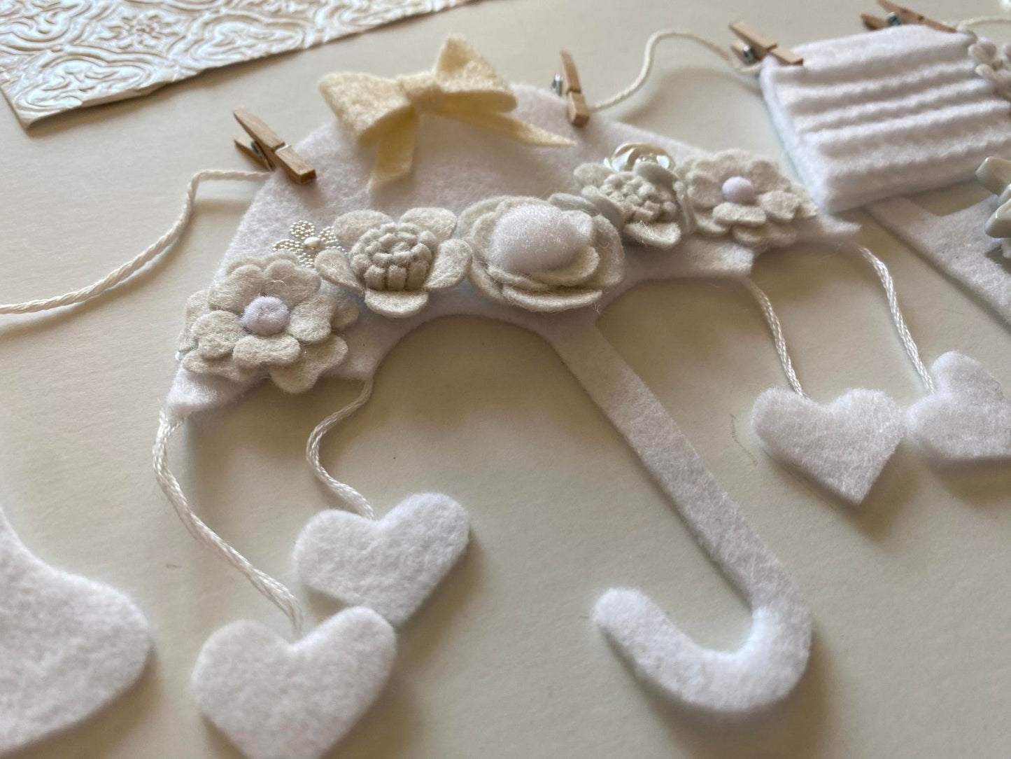 Bridal Shower Miniature Felt Banner, Wedding Garland, Wall Hanging Bunting Decoration for Bride