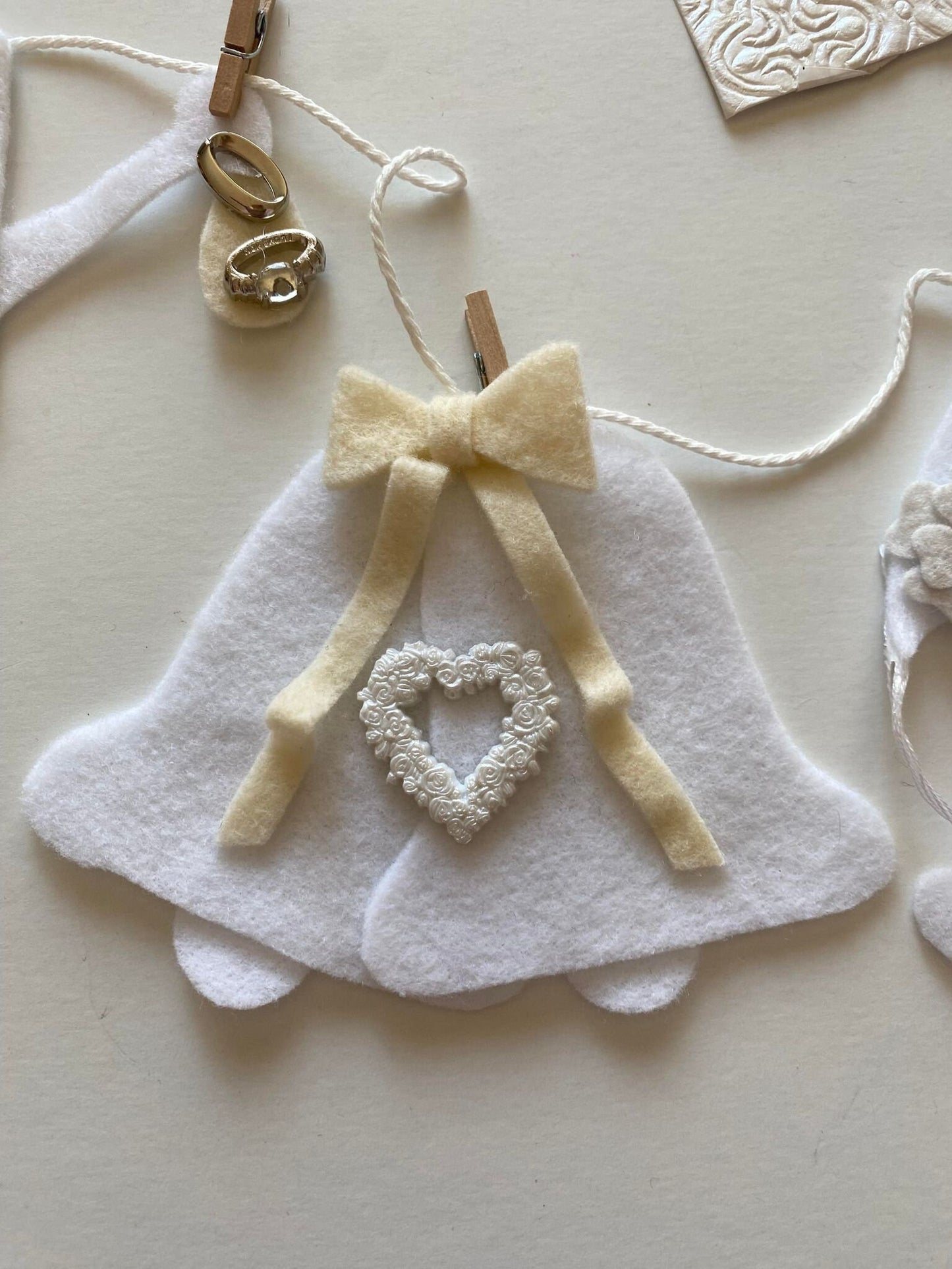 Bridal Shower Miniature Felt Banner, Wedding Garland, Wall Hanging Bunting Decoration for Bride