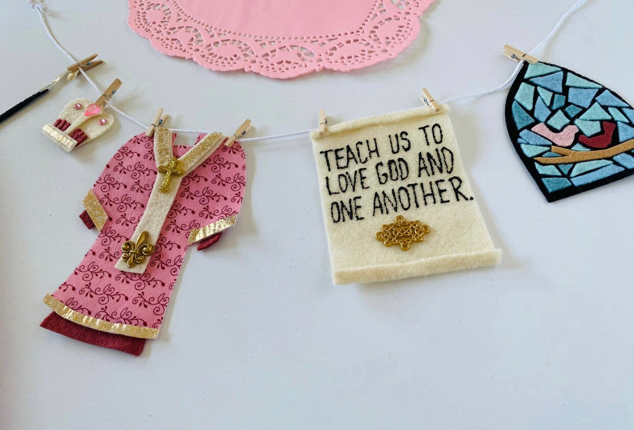 Saint Banners Bundle of Saint Nicholas, Saint Valentine, & Saint Patrick Garlands, Clotheslines, Bunting, Wall Hanging Decorations