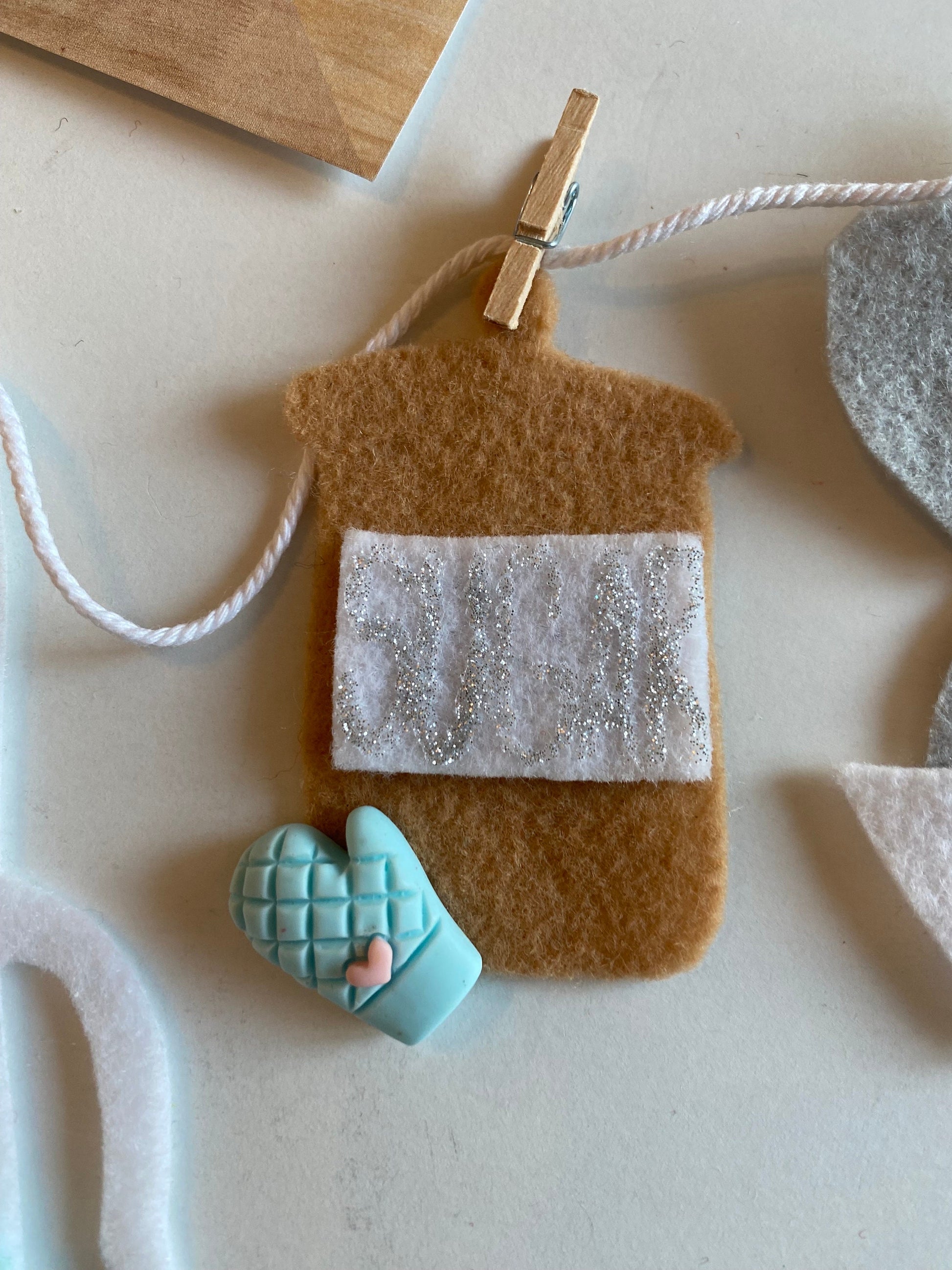 Baking Miniature Felt Banner, Apron Bunting, Cooking Wall Hanging, Kitchen Garland, Bakery Decoration