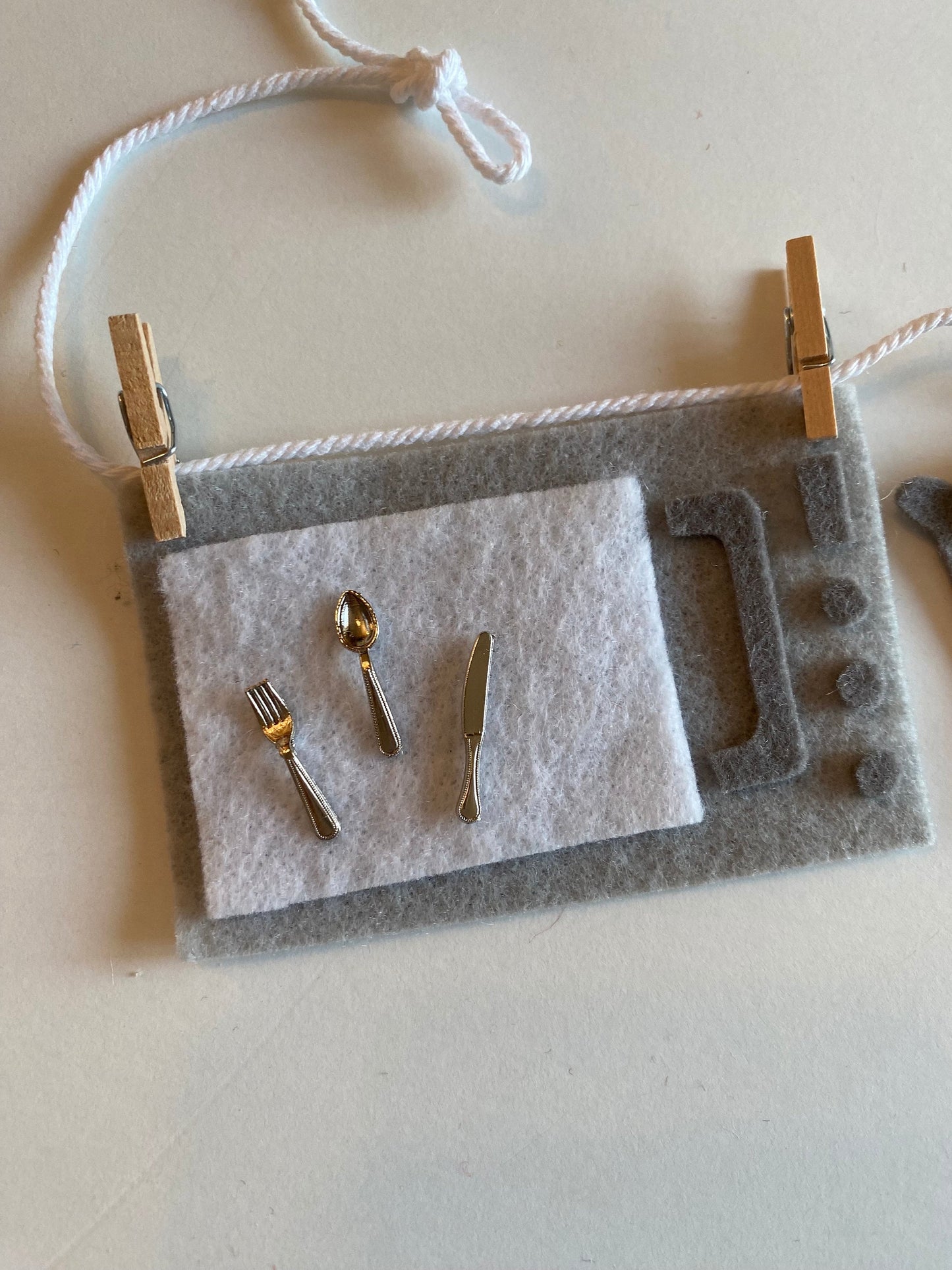 Kitchen Appliances Miniature Felt Clothesline Banner, Cooking Bunting, Baking Garland, Wall Hanging Decoration