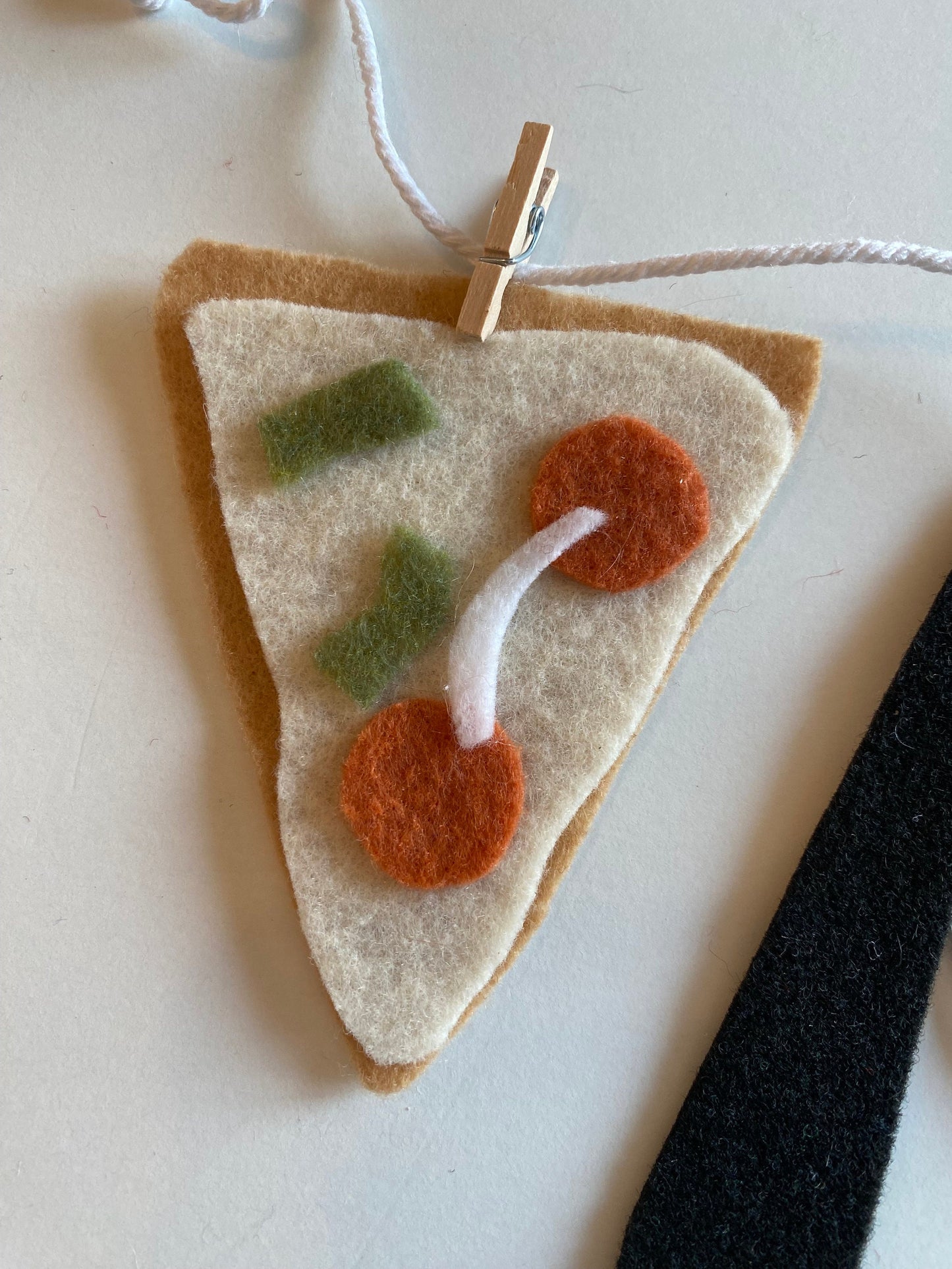 Pizzeria Banner Pizza Chef Garland Restaurant Bunting Felt Wall Hanging Decoration for Pizza Lovers