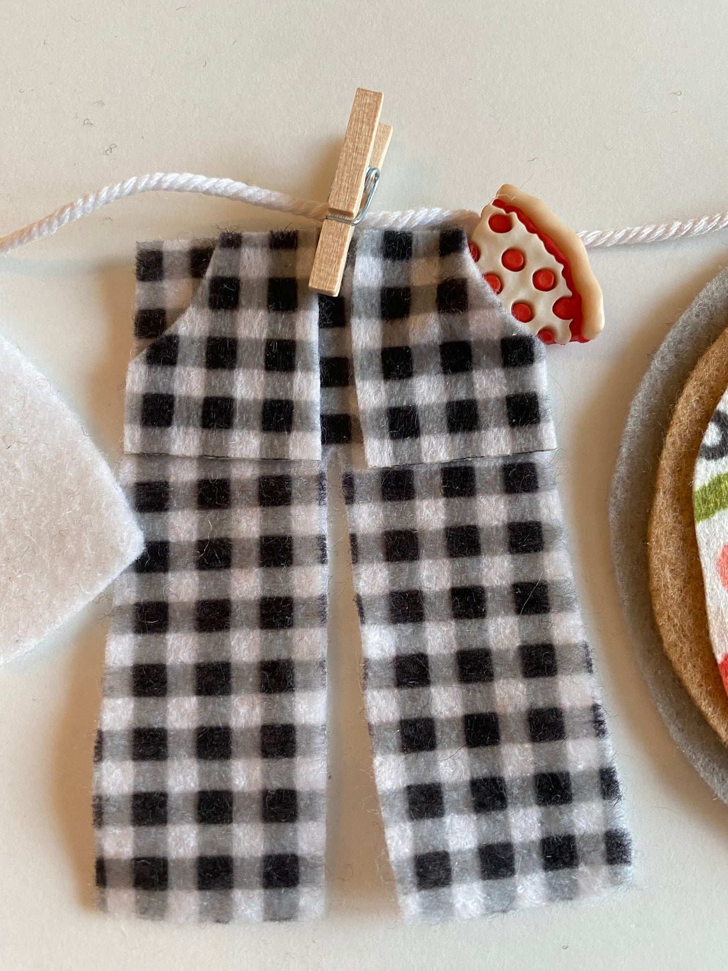 Pizzeria Banner Pizza Chef Garland Restaurant Bunting Felt Wall Hanging Decoration for Pizza Lovers