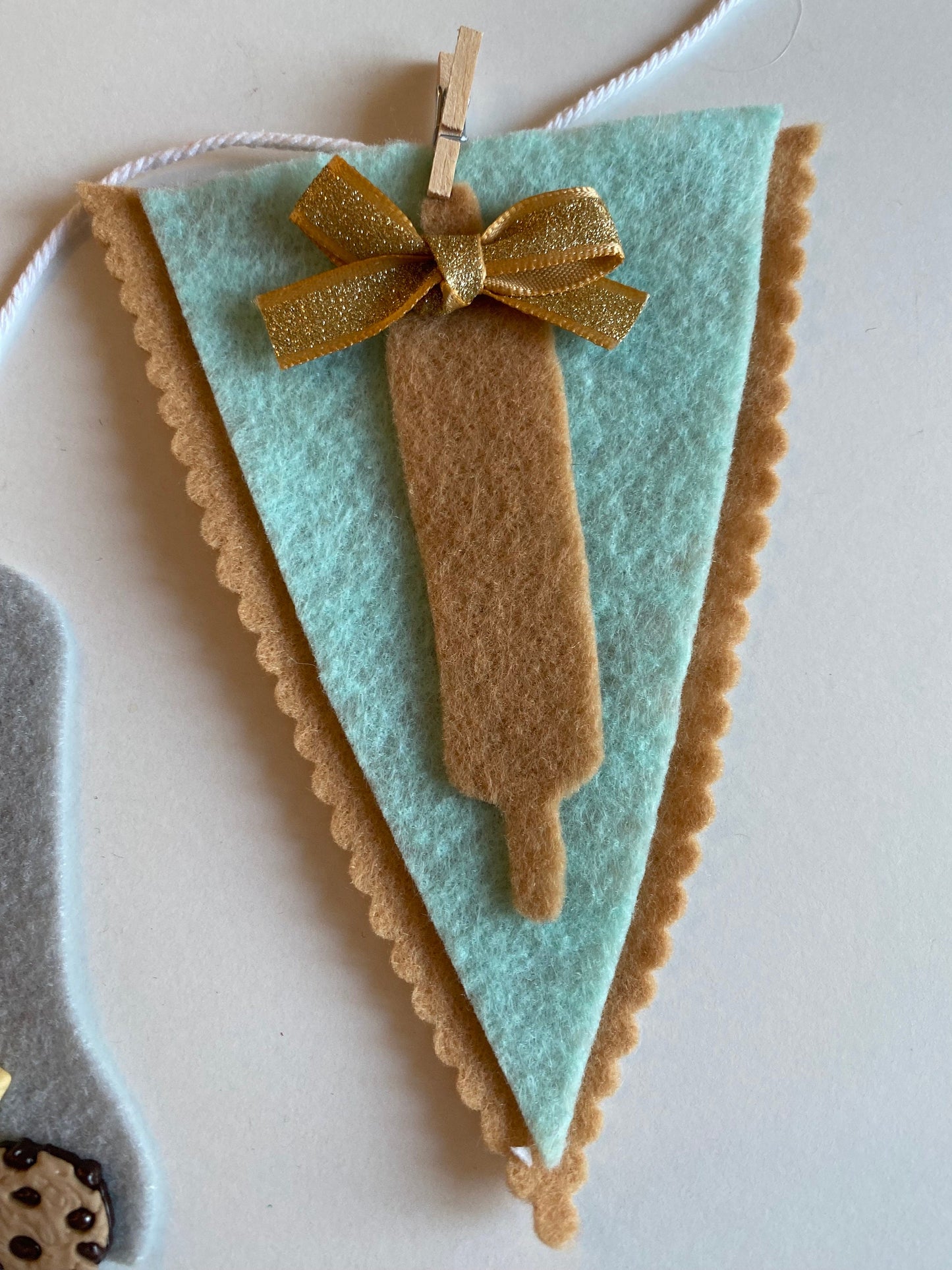 Baking Miniature Felt Banner, Apron Bunting, Cooking Wall Hanging, Kitchen Garland, Bakery Decoration