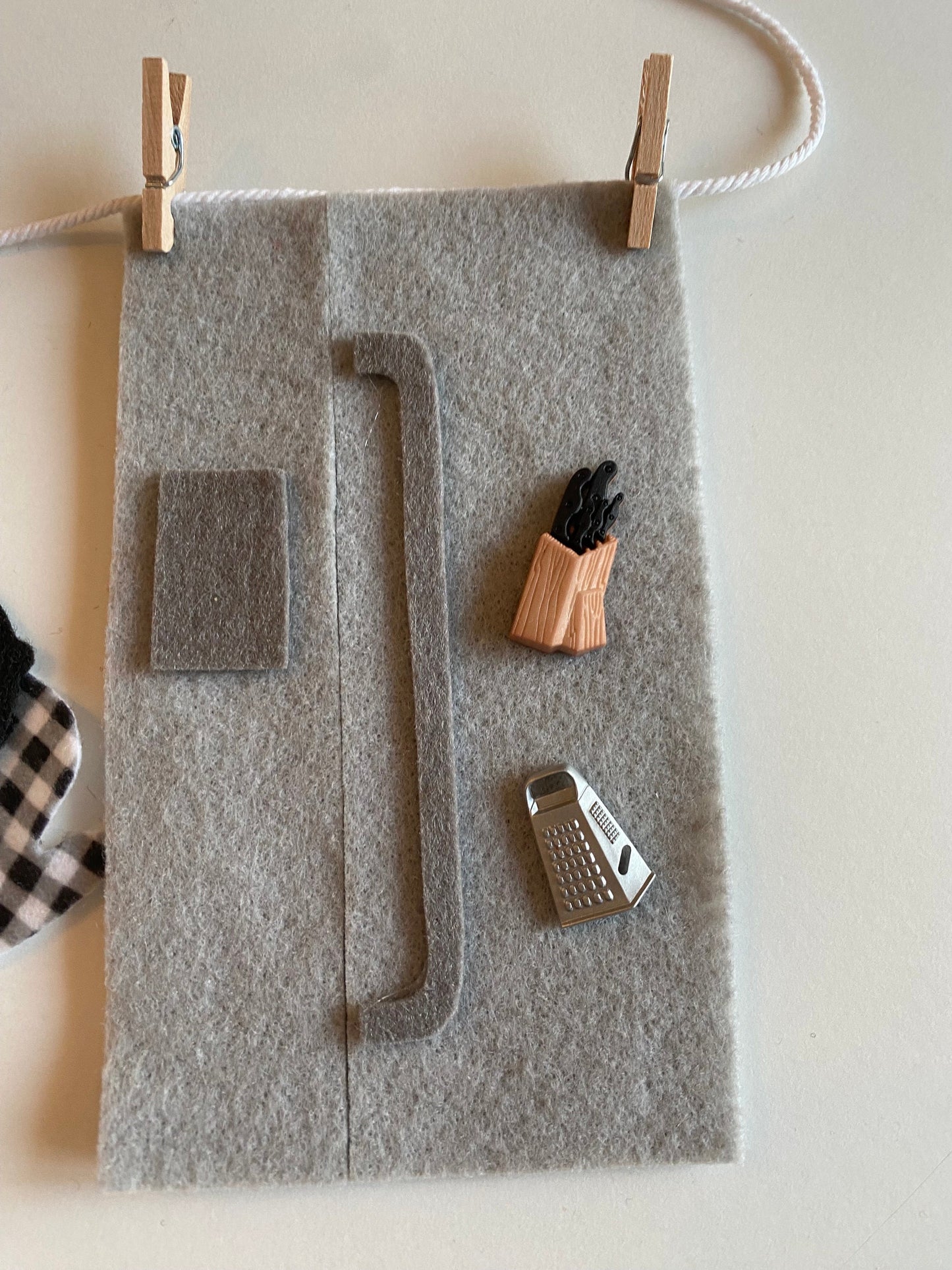 Kitchen Appliances Miniature Felt Clothesline Banner, Cooking Bunting, Baking Garland, Wall Hanging Decoration