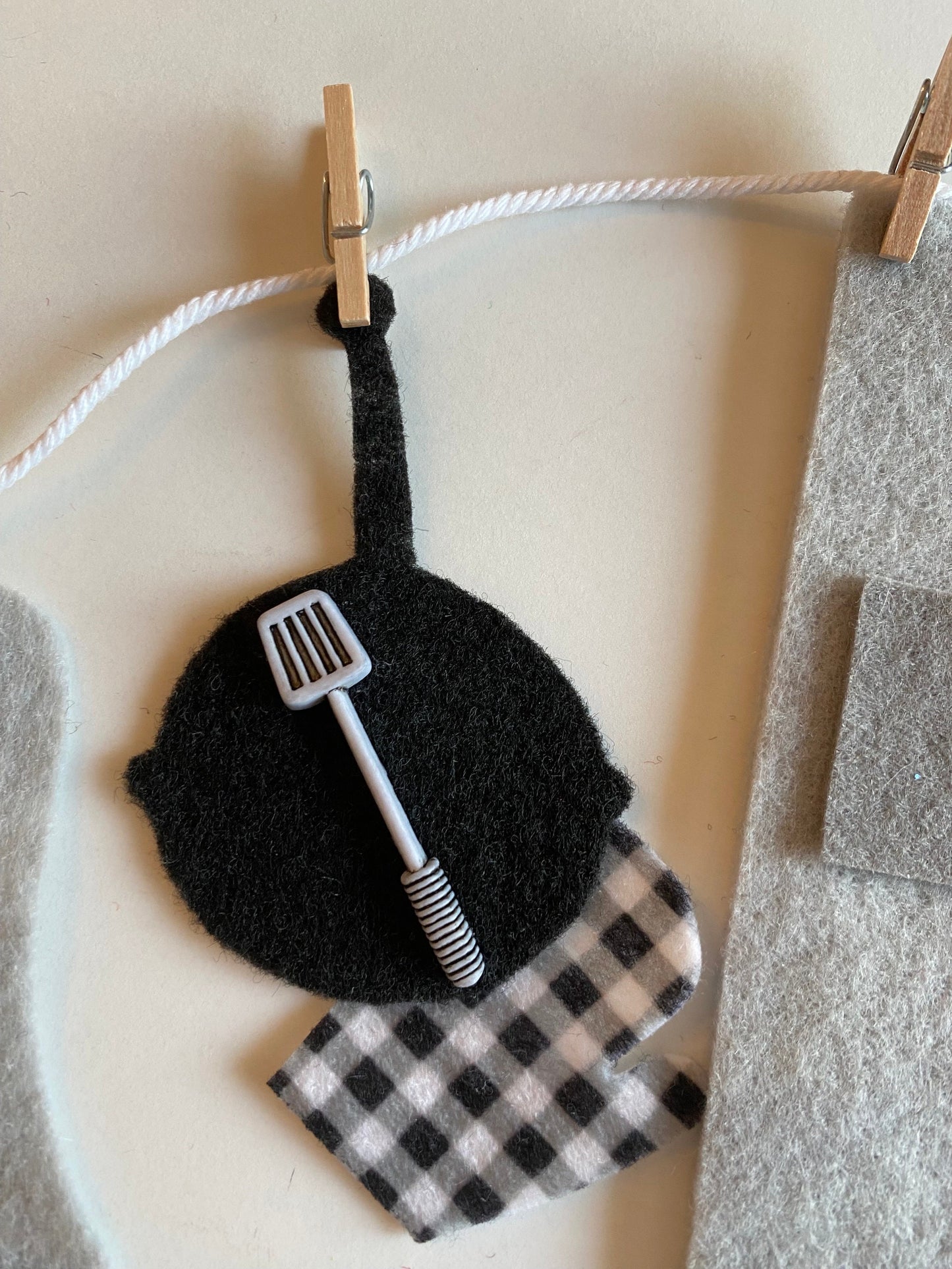 Kitchen Appliances Miniature Felt Clothesline Banner, Cooking Bunting, Baking Garland, Wall Hanging Decoration