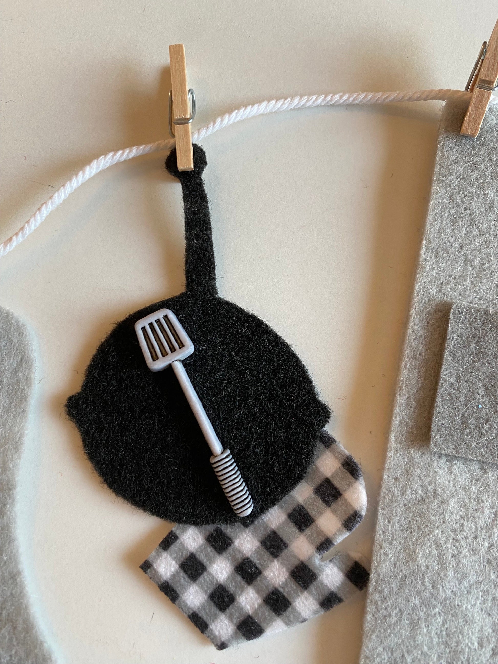 Kitchen Appliances Miniature Felt Clothesline Banner, Cooking Bunting, Baking Garland, Wall Hanging Decoration