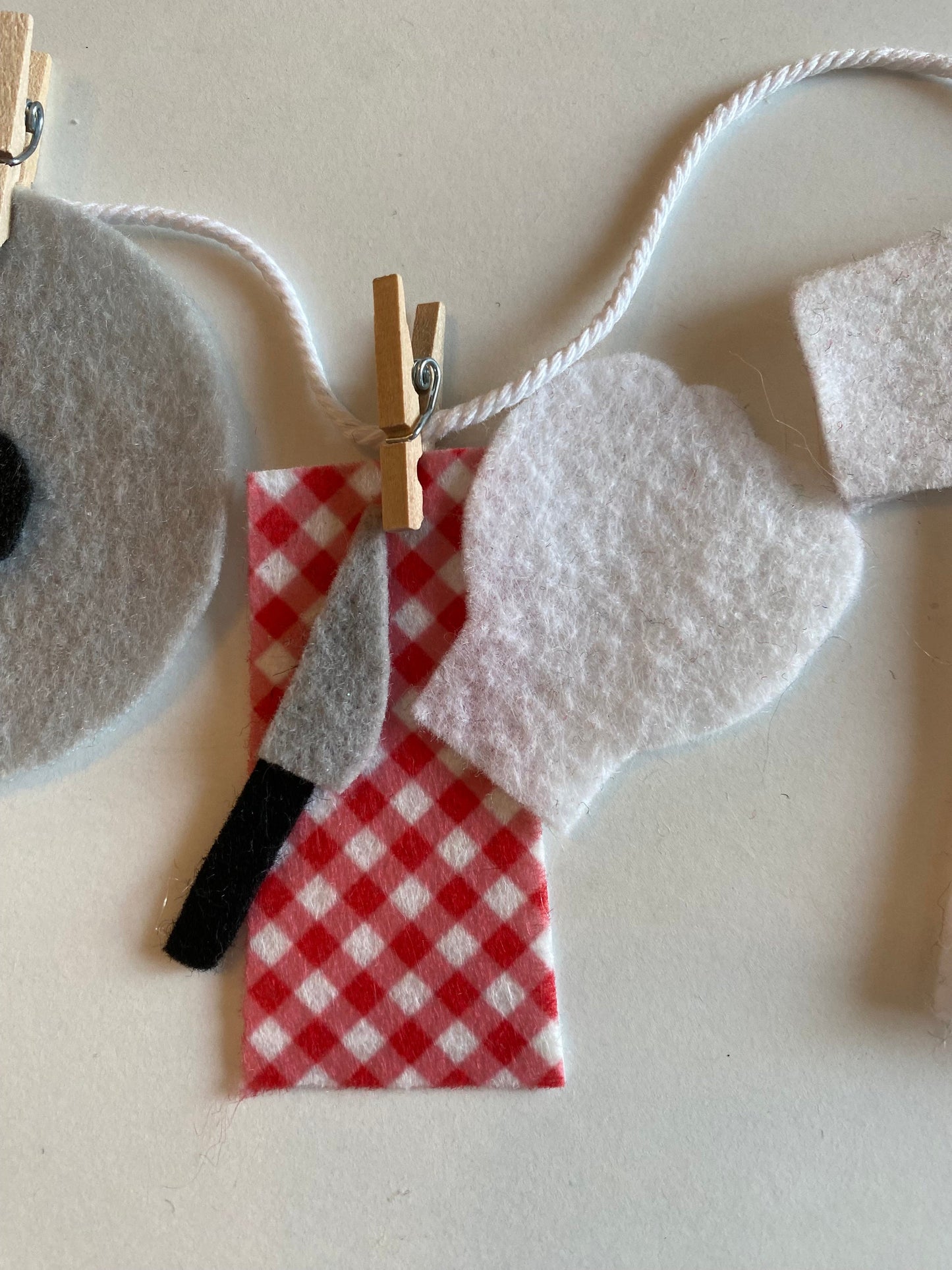 Pizzeria Banner Pizza Chef Garland Restaurant Bunting Felt Wall Hanging Decoration for Pizza Lovers