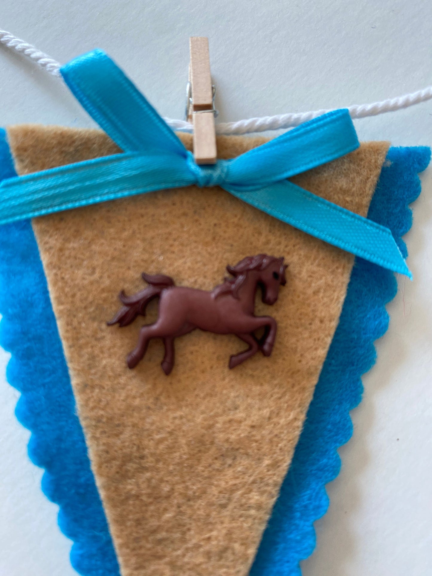 Horseback Riding Miniature Felt Banner, Equestrian Garland, Bunting, Wall Hanging Decoration