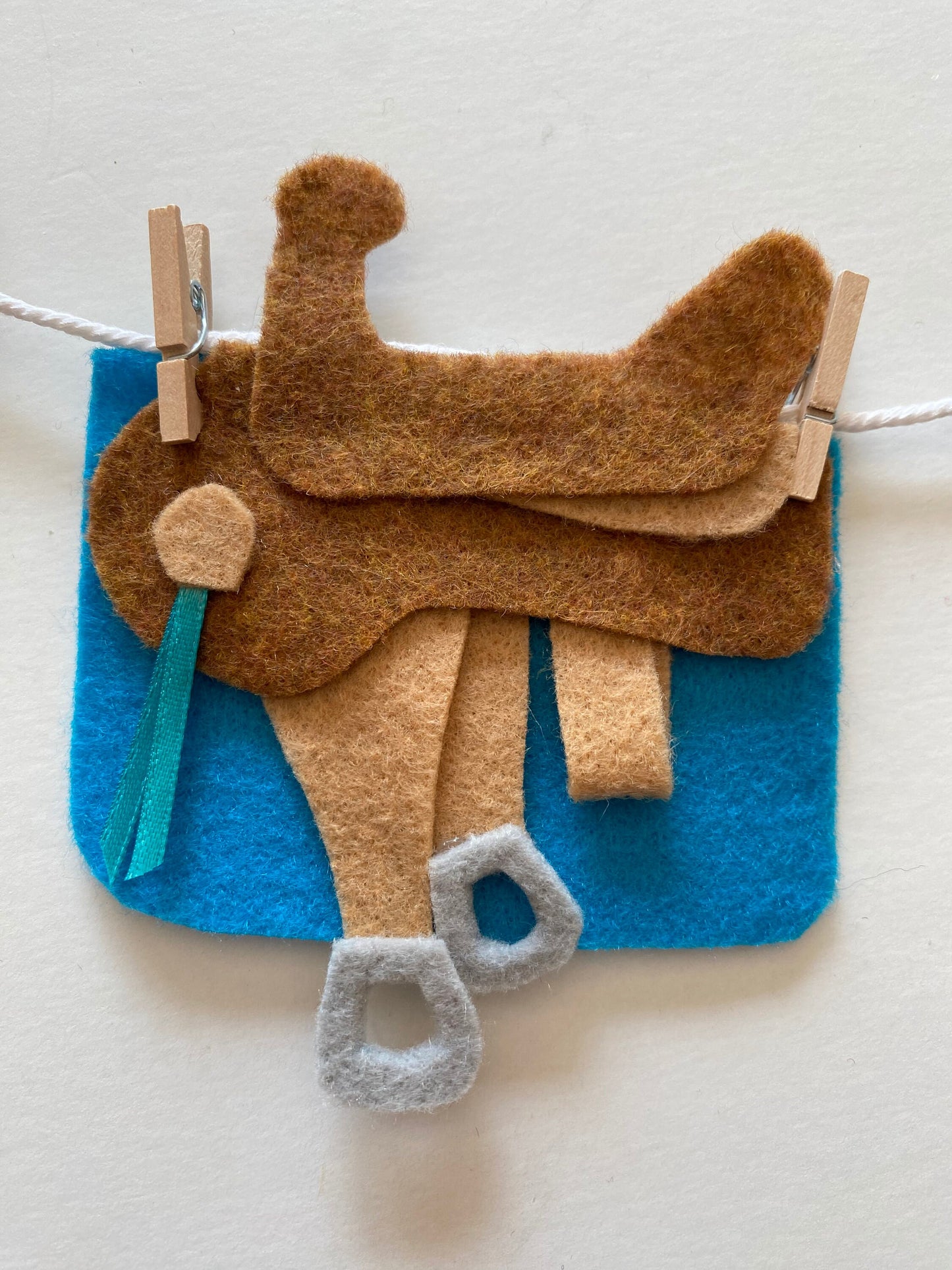 Horseback Riding Miniature Felt Banner, Equestrian Garland, Bunting, Wall Hanging Decoration