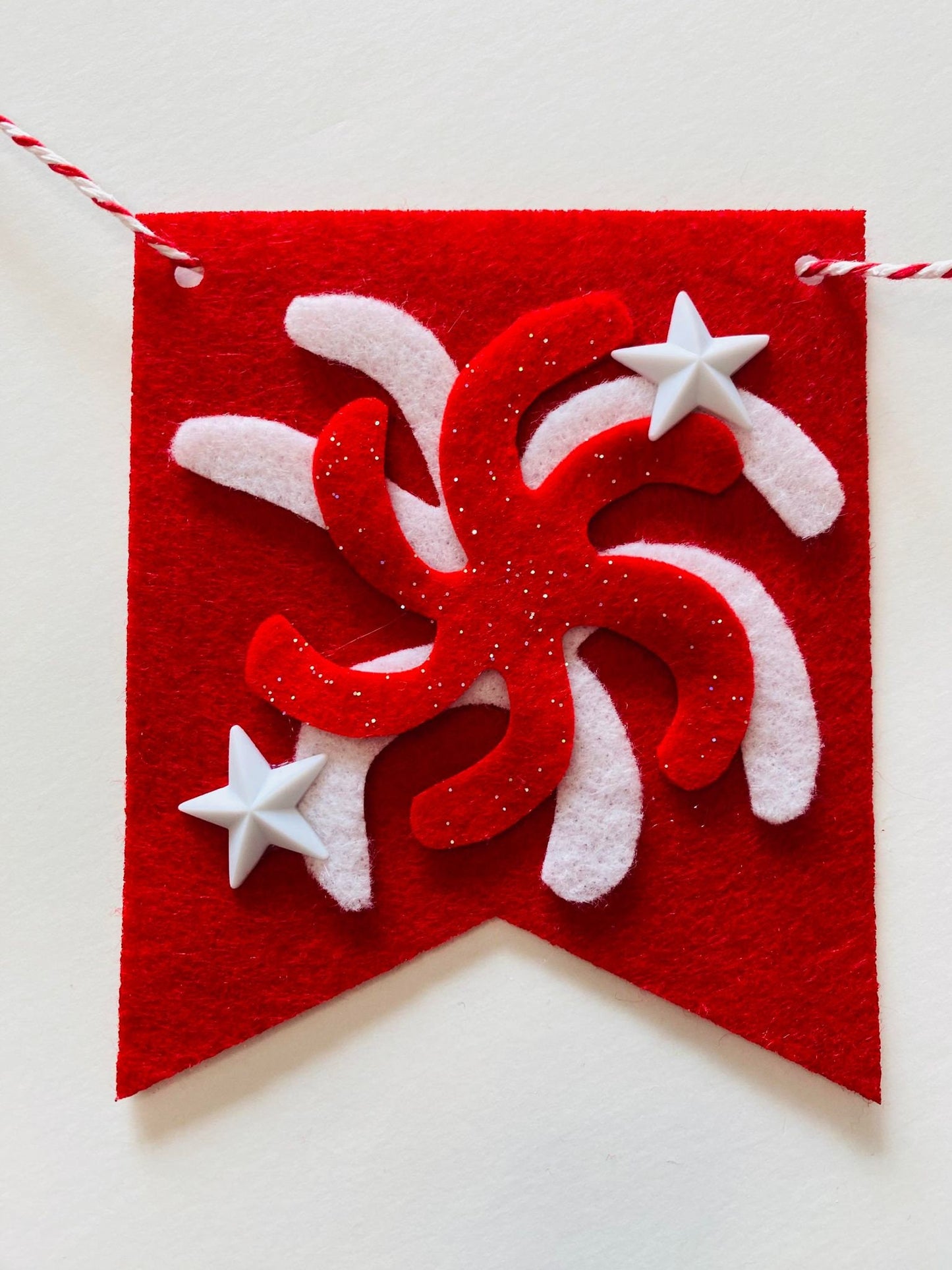 Canada Day Banner, Felt Canadian Holiday Garland for July, Red and White Fireworks Bunting, Wall Hanging Decoration for Home Décor or Party