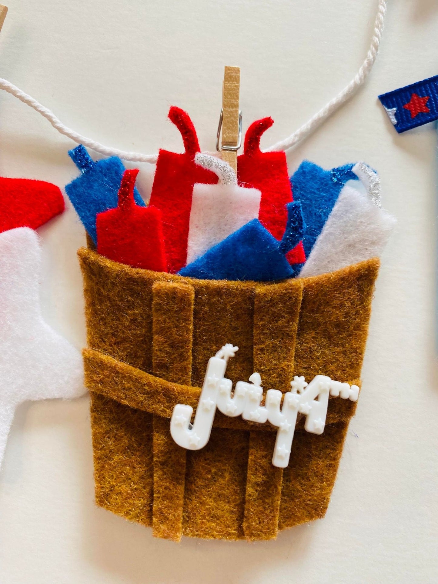 Firework Stand Banner, Miniature Felt 4th of July Garland, Firecracker Booth Bunting, Patriotic Wall Hanging, Home Decoration